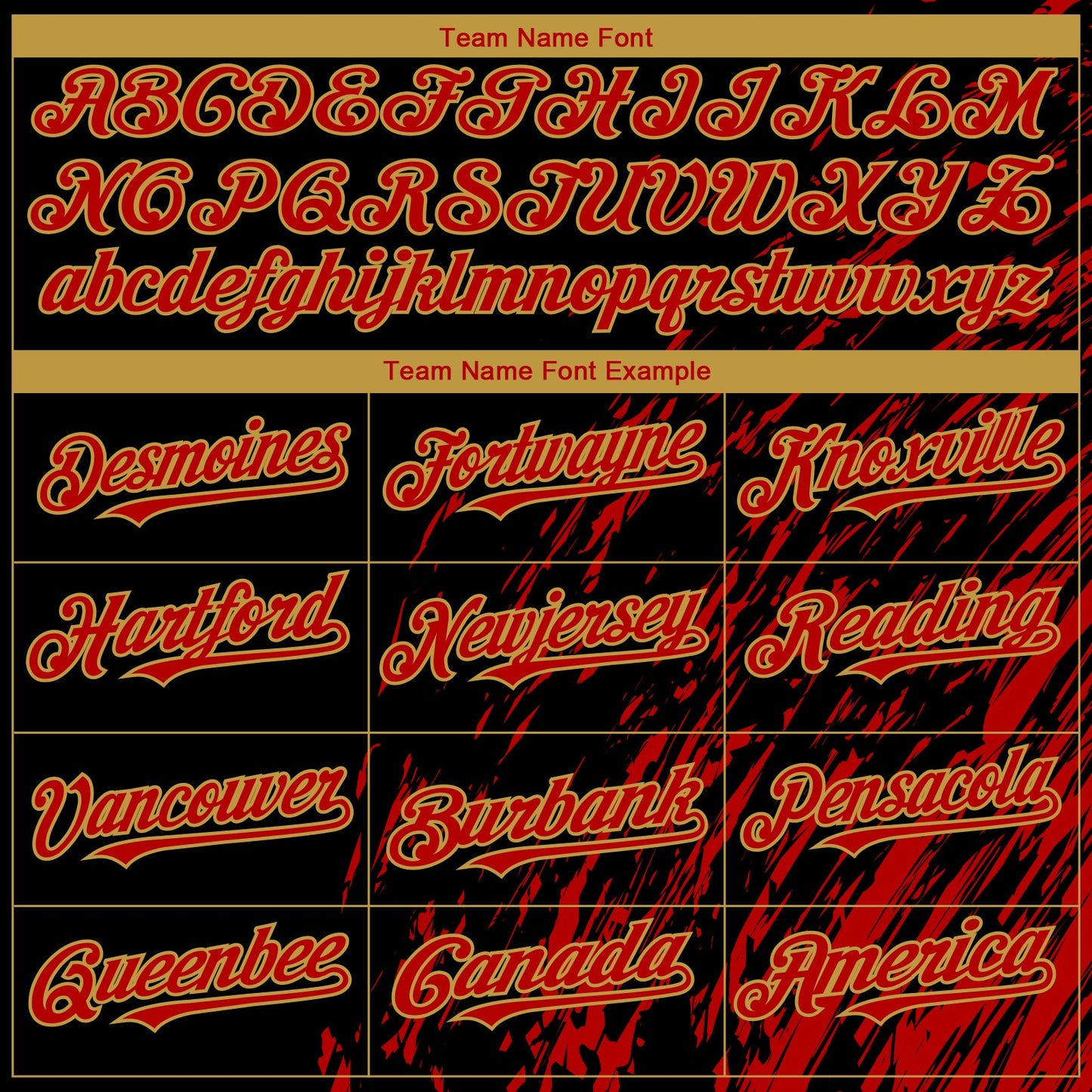 Custom Black Red-Old Gold Paint Stroke Grunge Streak Authentic Baseball Jersey view 4