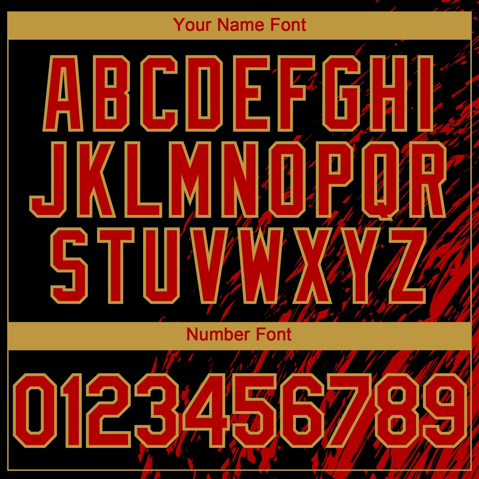 Custom Black Red-Old Gold Paint Stroke Grunge Streak Authentic Baseball Jersey view 5