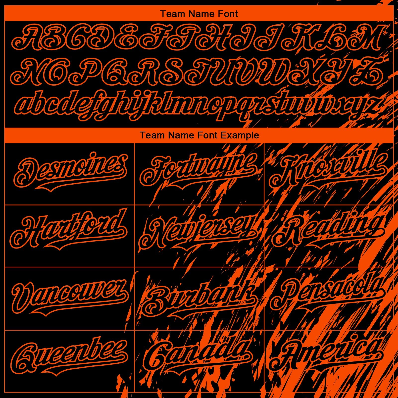 Custom Black Orange Paint Stroke Grunge Streak Authentic Baseball Jersey view 4