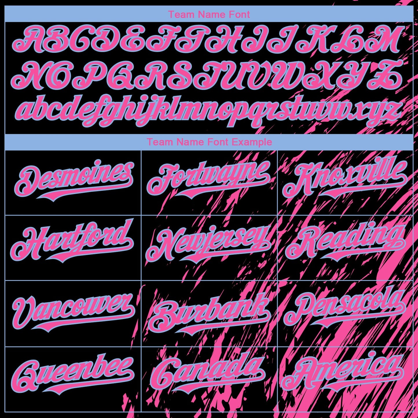 Custom Black Pink-Light Blue Paint Stroke Grunge Streak Authentic Baseball Jersey view 4
