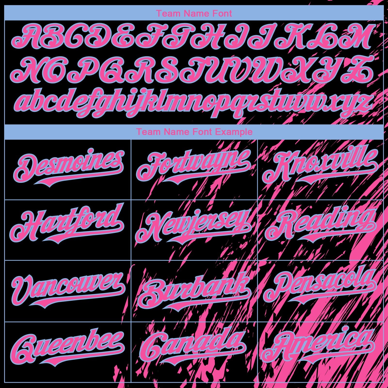 Custom Black Pink-Light Blue Paint Stroke Grunge Streak Authentic Baseball Jersey view 4