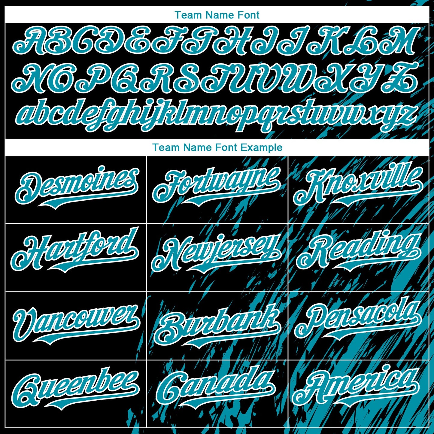 Custom Black Teal-White Paint Stroke Grunge Streak Authentic Baseball Jersey view 4
