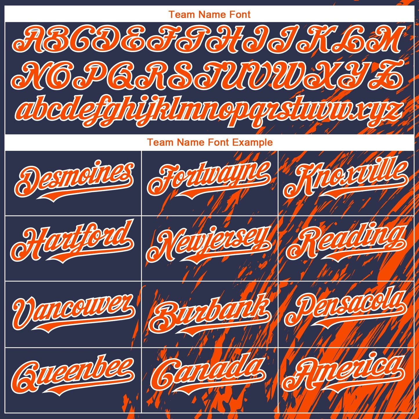 Custom Navy Orange-White Paint Stroke Grunge Streak Authentic Baseball Jersey view 4