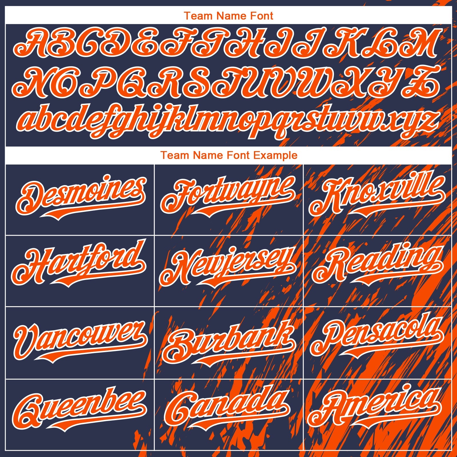 Custom Navy Orange-White Paint Stroke Grunge Streak Authentic Baseball Jersey view 4