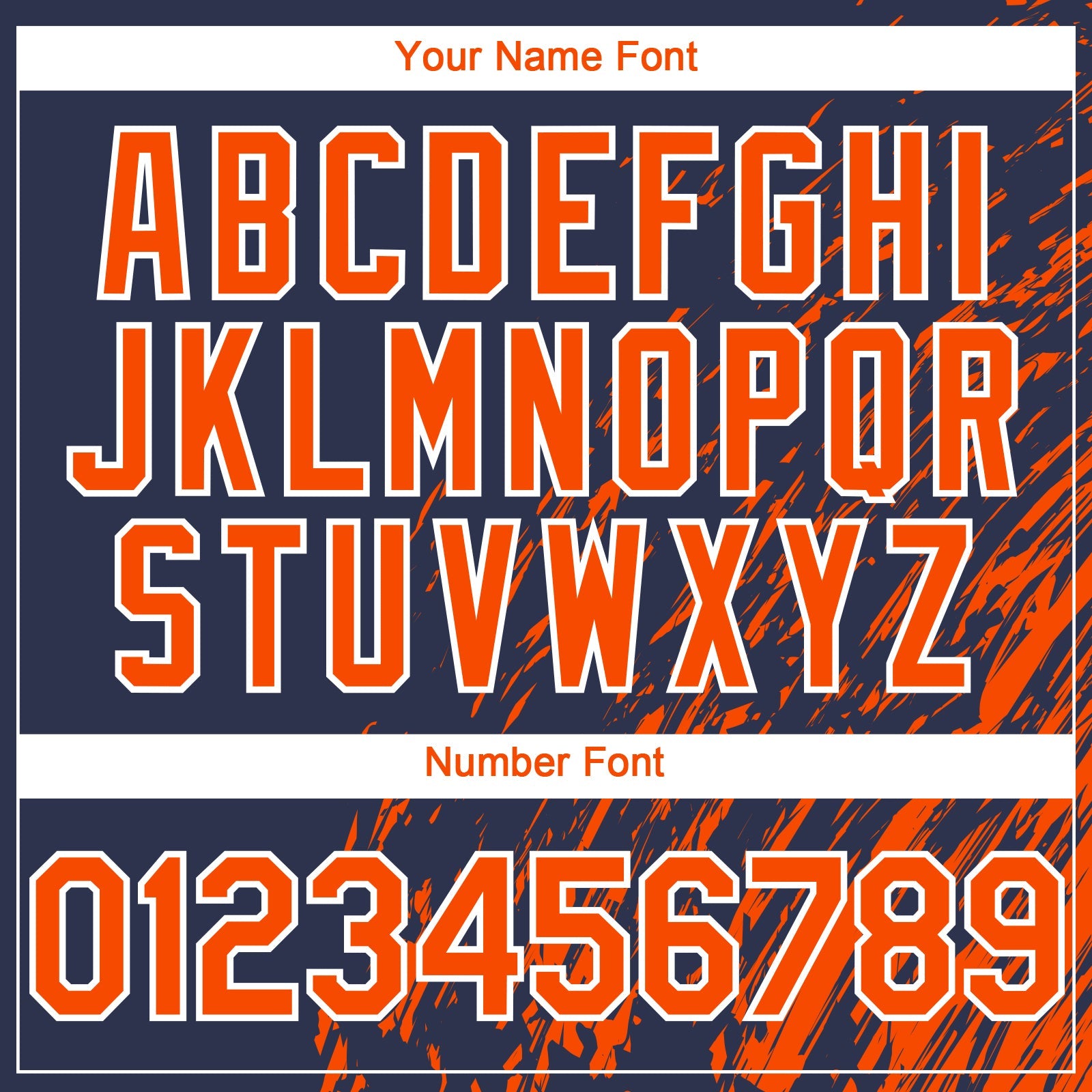 Custom Navy Orange-White Paint Stroke Grunge Streak Authentic Baseball Jersey view 5