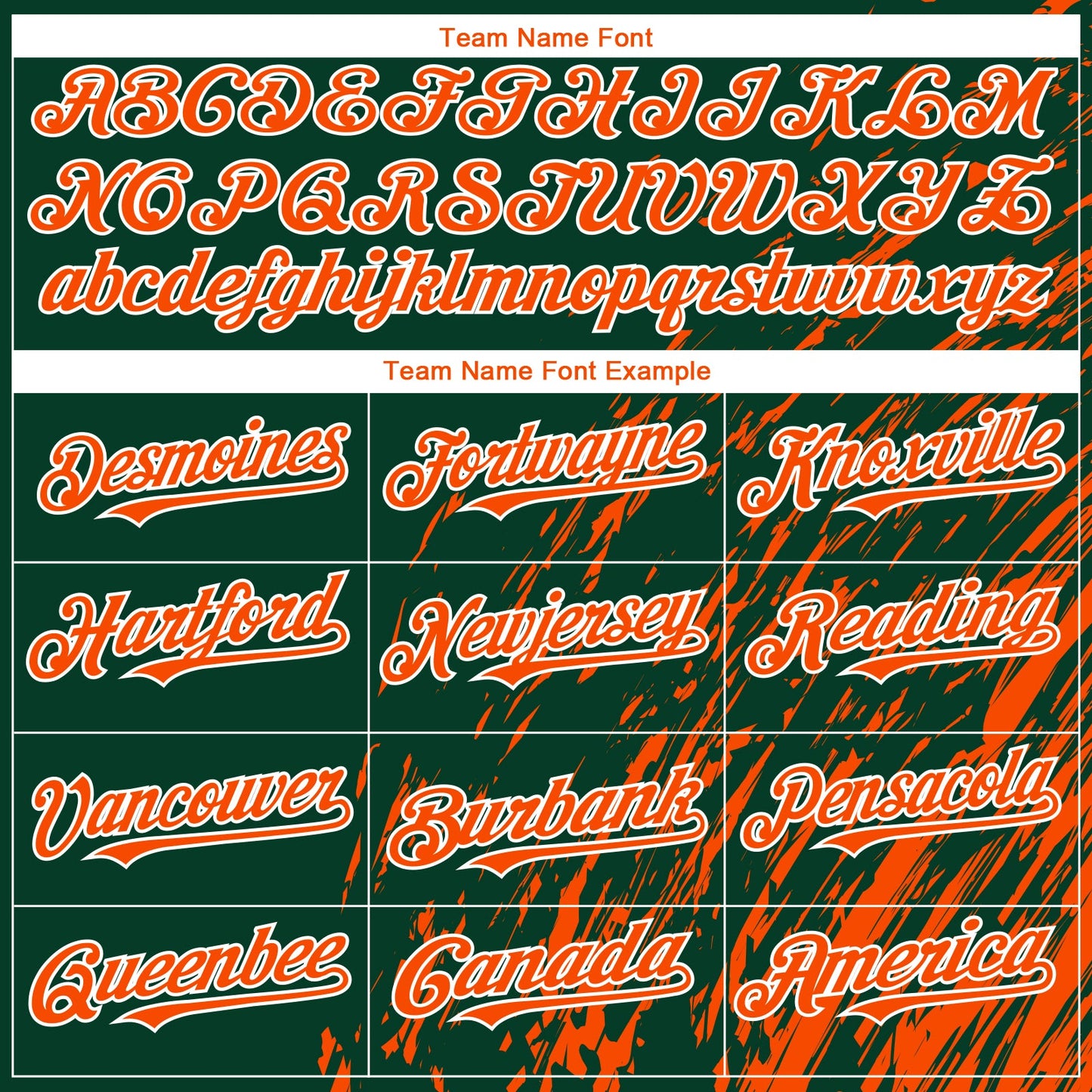 Custom Green Orange-White Paint Stroke Grunge Streak Authentic Baseball Jersey view 4