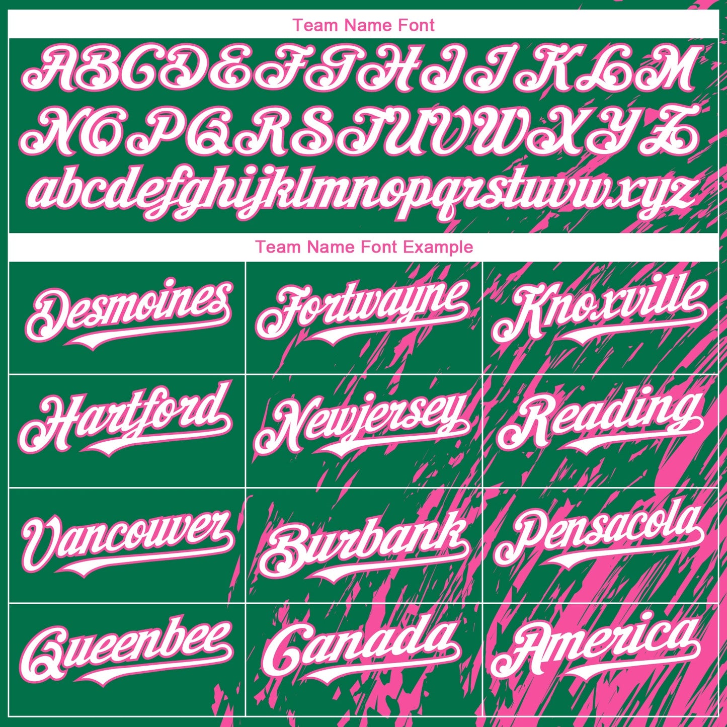 Custom Kelly Green White-Pink Paint Stroke Grunge Streak Authentic Baseball Jersey view 4
