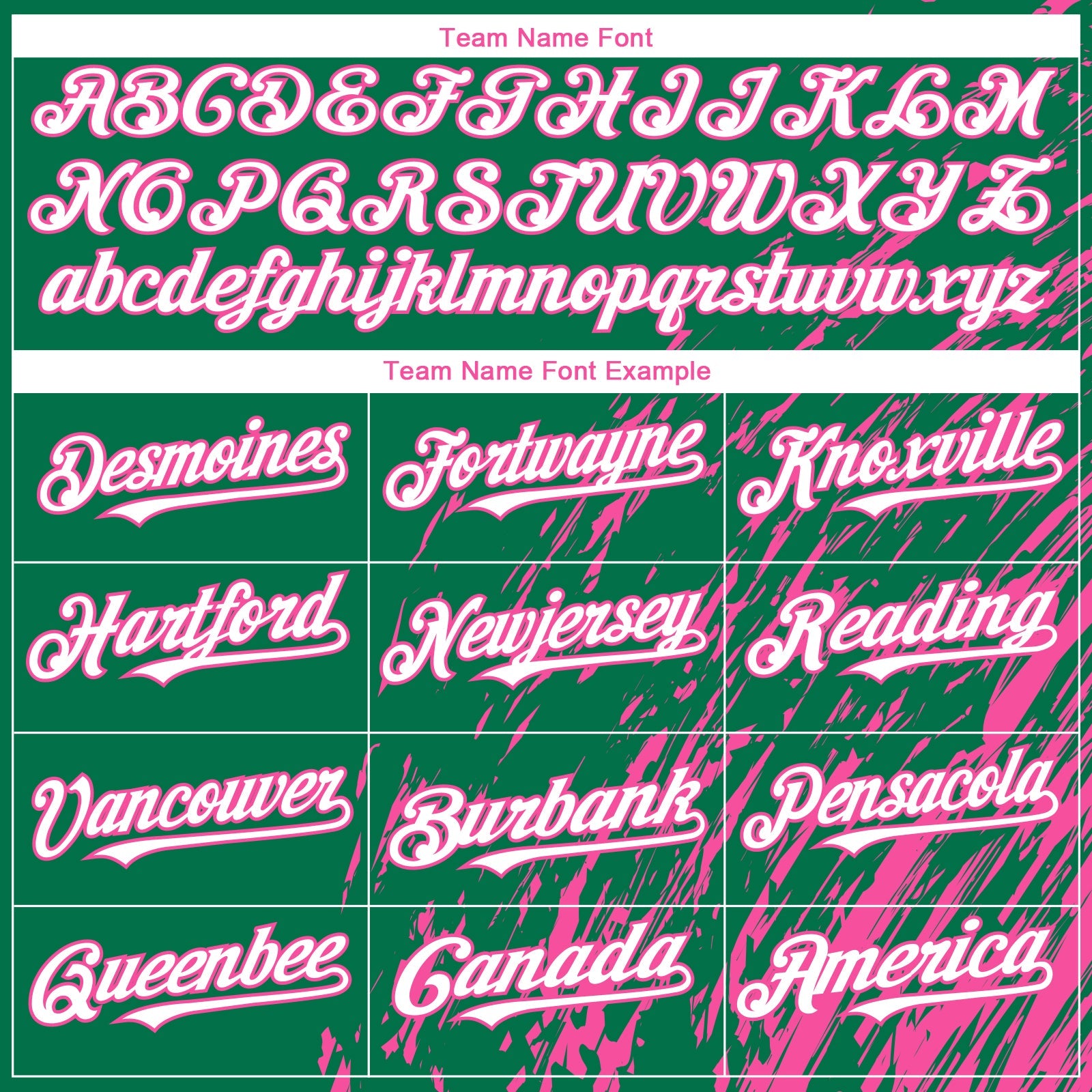 Custom Kelly Green White-Pink Paint Stroke Grunge Streak Authentic Baseball Jersey view 4