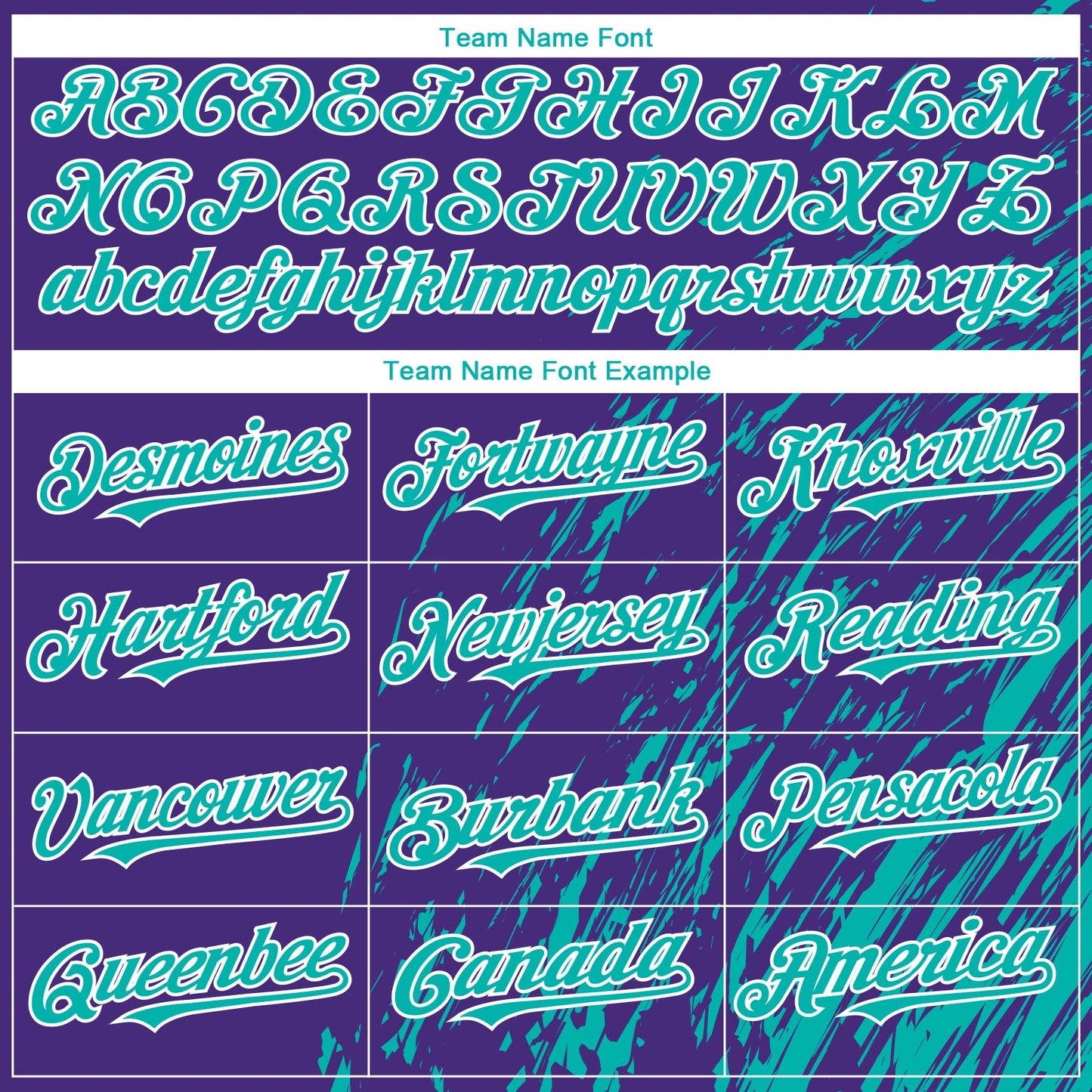 Custom Purple Aqua-White Paint Stroke Grunge Streak Authentic Baseball Jersey view 4