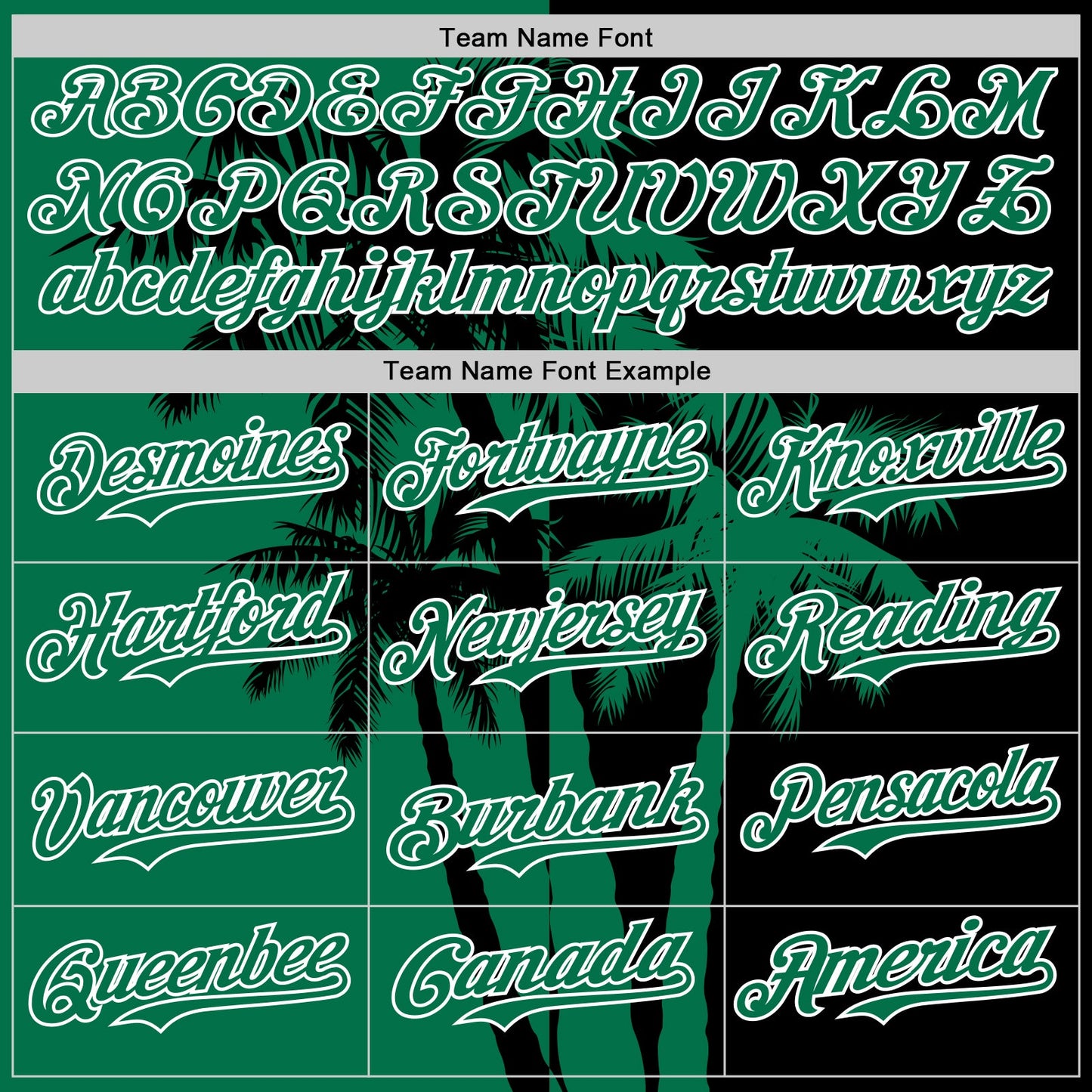 Custom Black Kelly Green-White Hawaii Palm Trees Tropical Coconut Authentic Baseball Jersey view 4