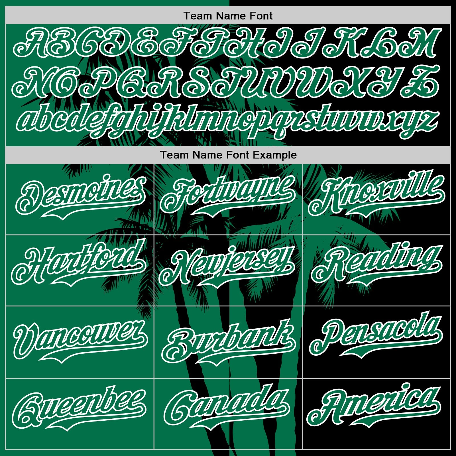 Custom Black Kelly Green-White Hawaii Palm Trees Tropical Coconut Authentic Baseball Jersey view 4