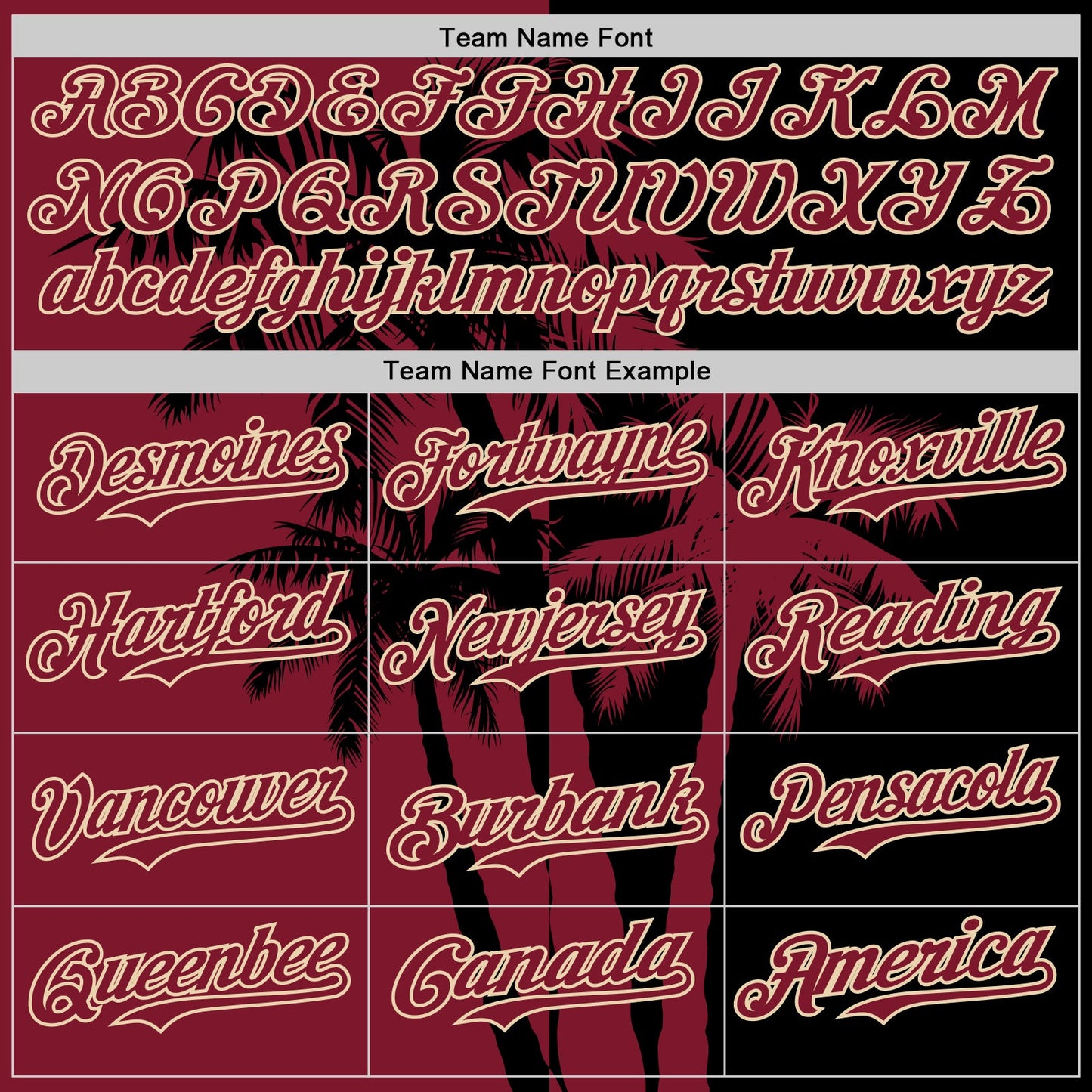 Custom Black Crimson-City Cream Hawaii Palm Trees Tropical Coconut Authentic Baseball Jersey view 4