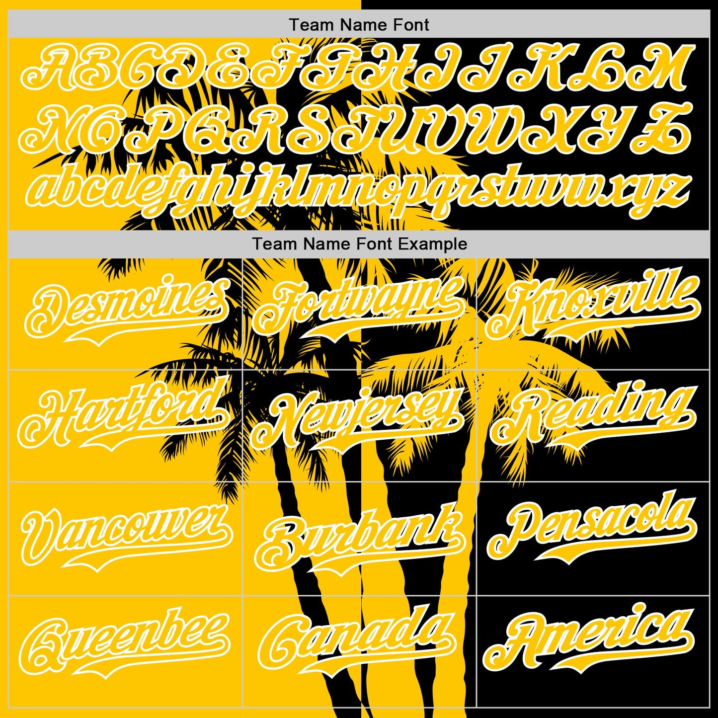 Custom Black Yellow-White Hawaii Palm Trees Tropical Coconut Authentic Baseball Jersey view 4