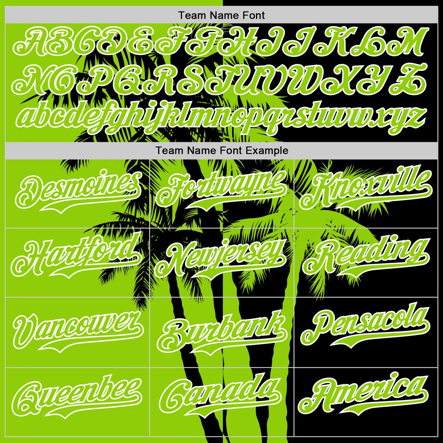 Custom Black Neon Green-White Hawaii Palm Trees Tropical Coconut Authentic Baseball Jersey view 4