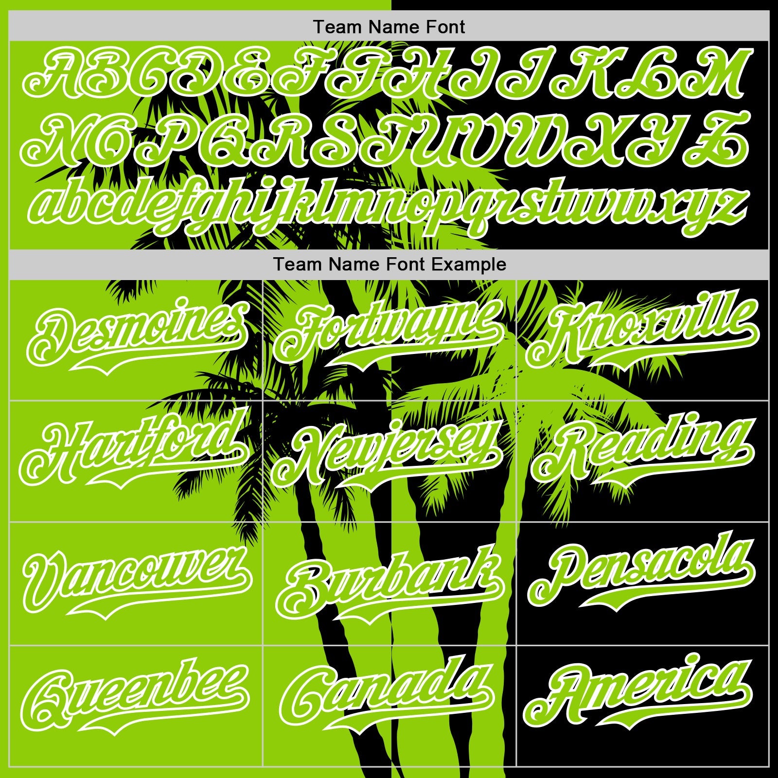 Custom Black Neon Green-White Hawaii Palm Trees Tropical Coconut Authentic Baseball Jersey view 4
