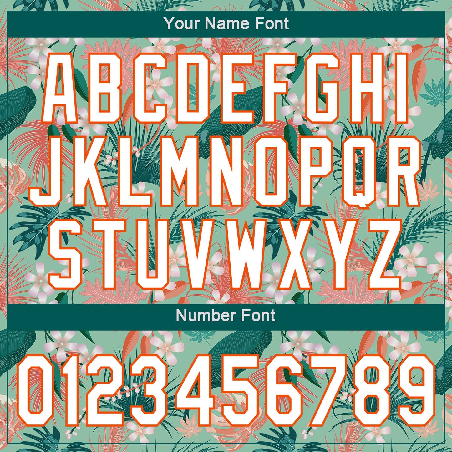 Custom Teal White-Orange 3D Pattern Design Hawaii Palm Leaves And Flowers Authentic Baseball Jersey view 5