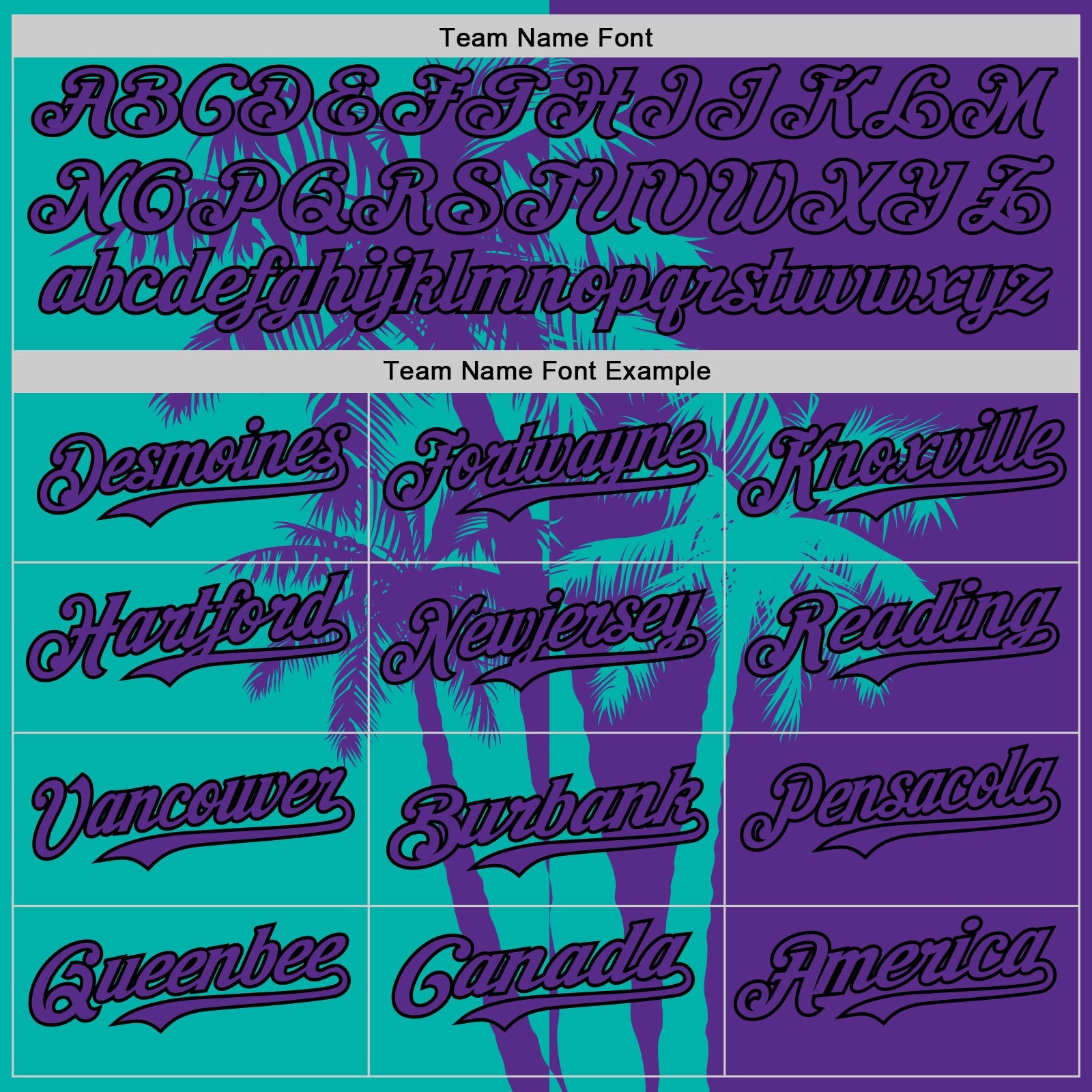 Custom Purple Aqua-Black Hawaii Palm Trees Tropical Coconut Authentic Baseball Jersey view 4