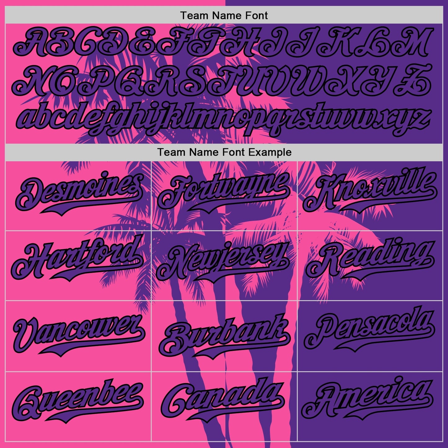 Custom Purple Pink-Black Hawaii Palm Trees Tropical Coconut Authentic Baseball Jersey view 4