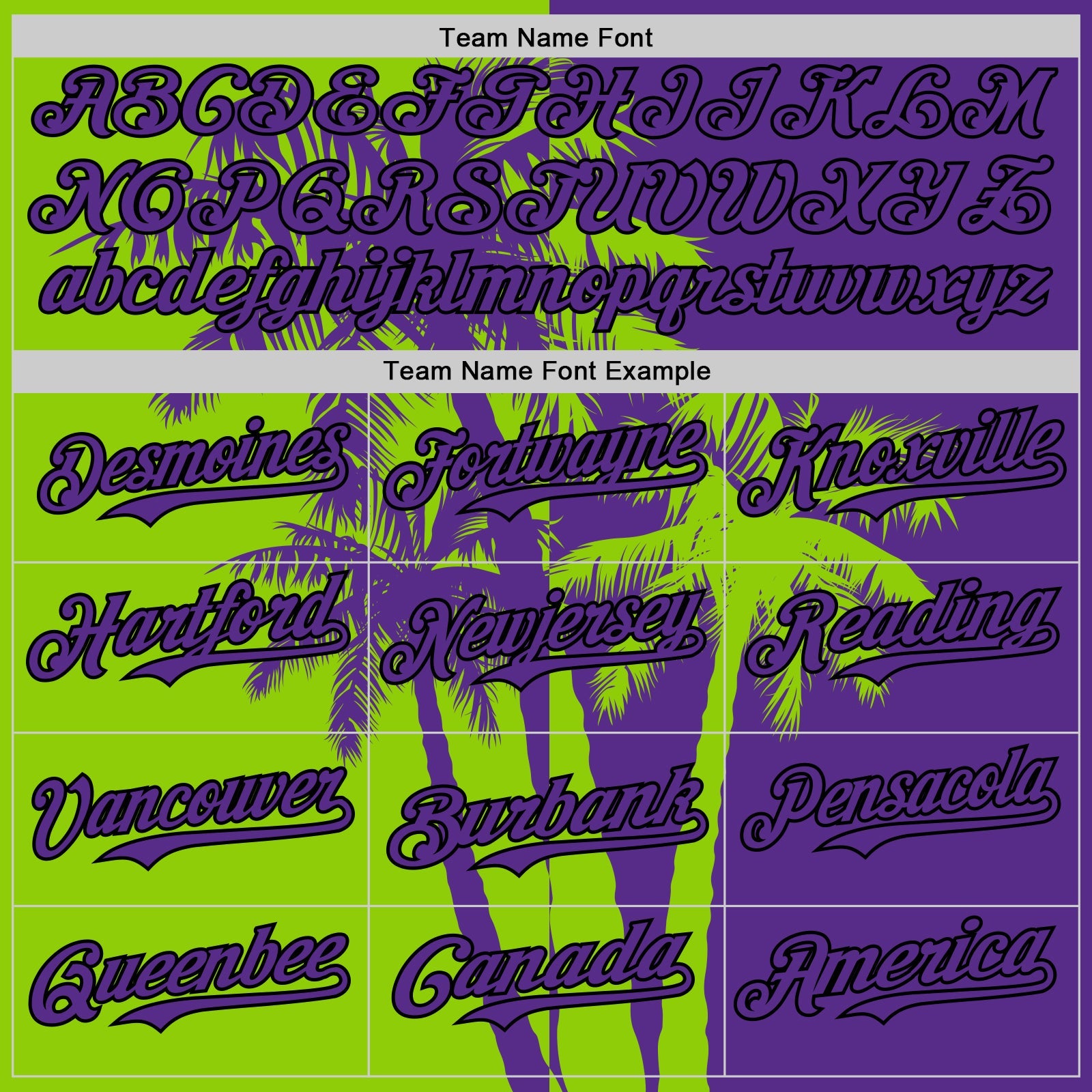 Custom Purple Neon Green-Black Hawaii Palm Trees Tropical Coconut Authentic Baseball Jersey view 4