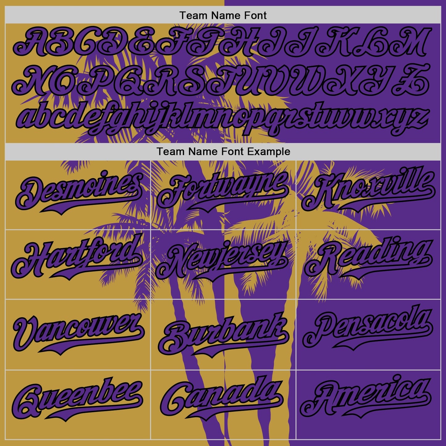 Custom Purple Old Gold-Black Hawaii Palm Trees Tropical Coconut Authentic Baseball Jersey view 4