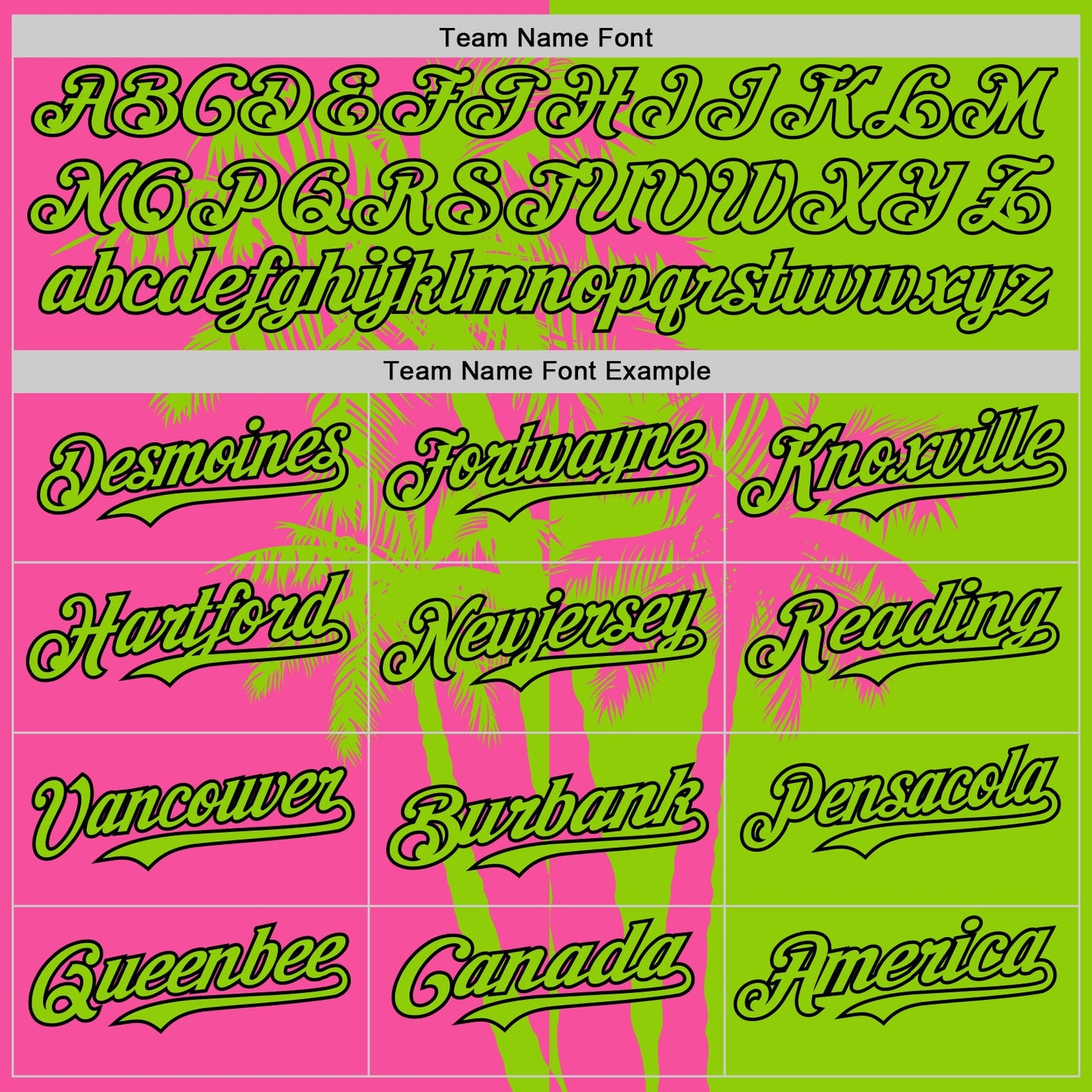 Custom Neon Green Pink-Black Hawaii Palm Trees Tropical Coconut Authentic Baseball Jersey view 4