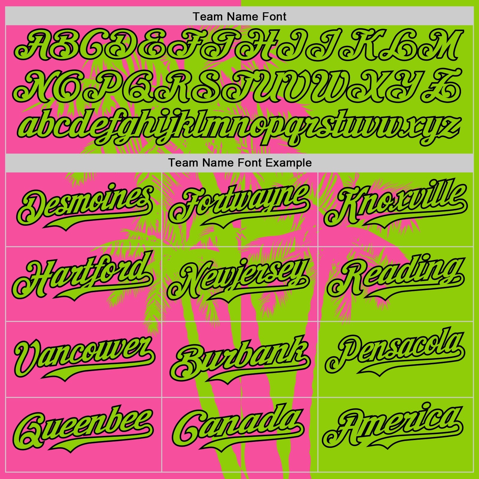 Custom Neon Green Pink-Black Hawaii Palm Trees Tropical Coconut Authentic Baseball Jersey view 4