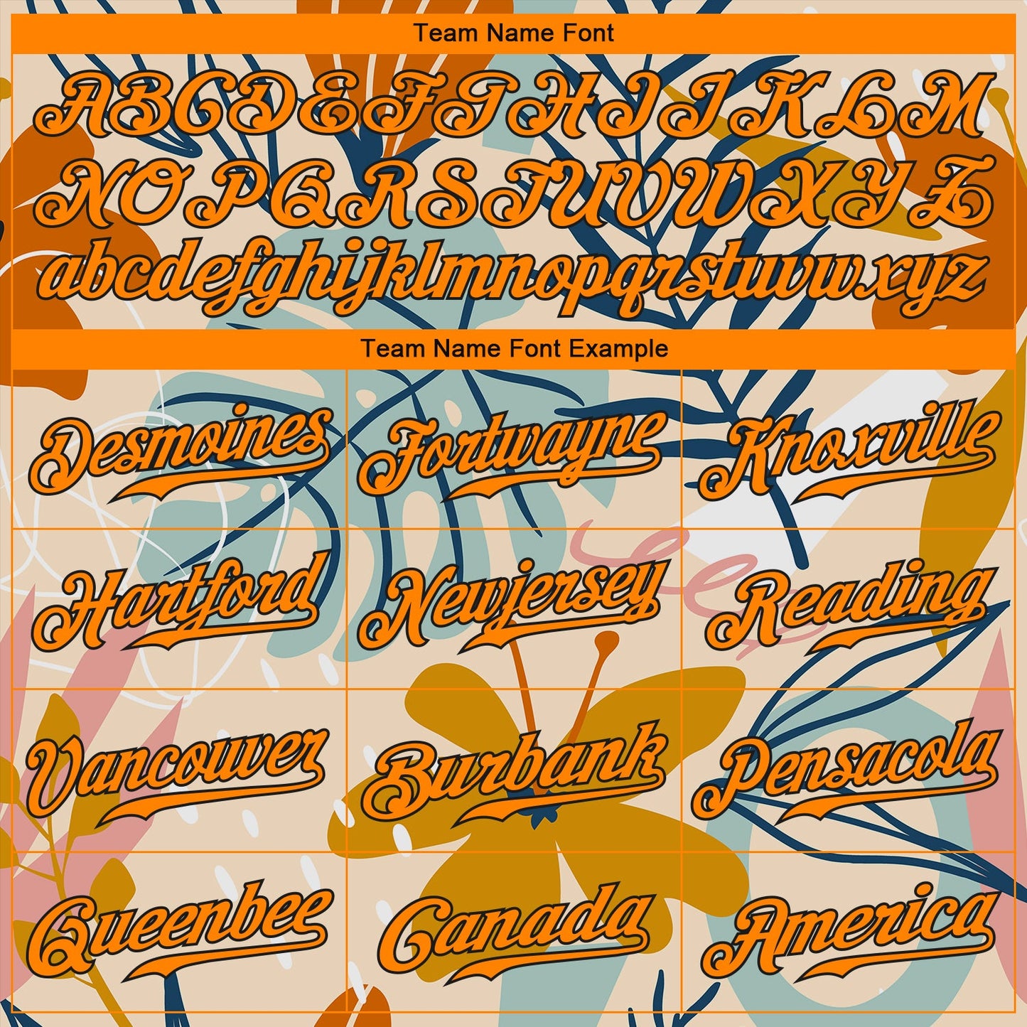 Custom Cream Bay Orange-Black 3D Pattern Design Hawaii Palm Leaves And Flowers Authentic Baseball Jersey view 4