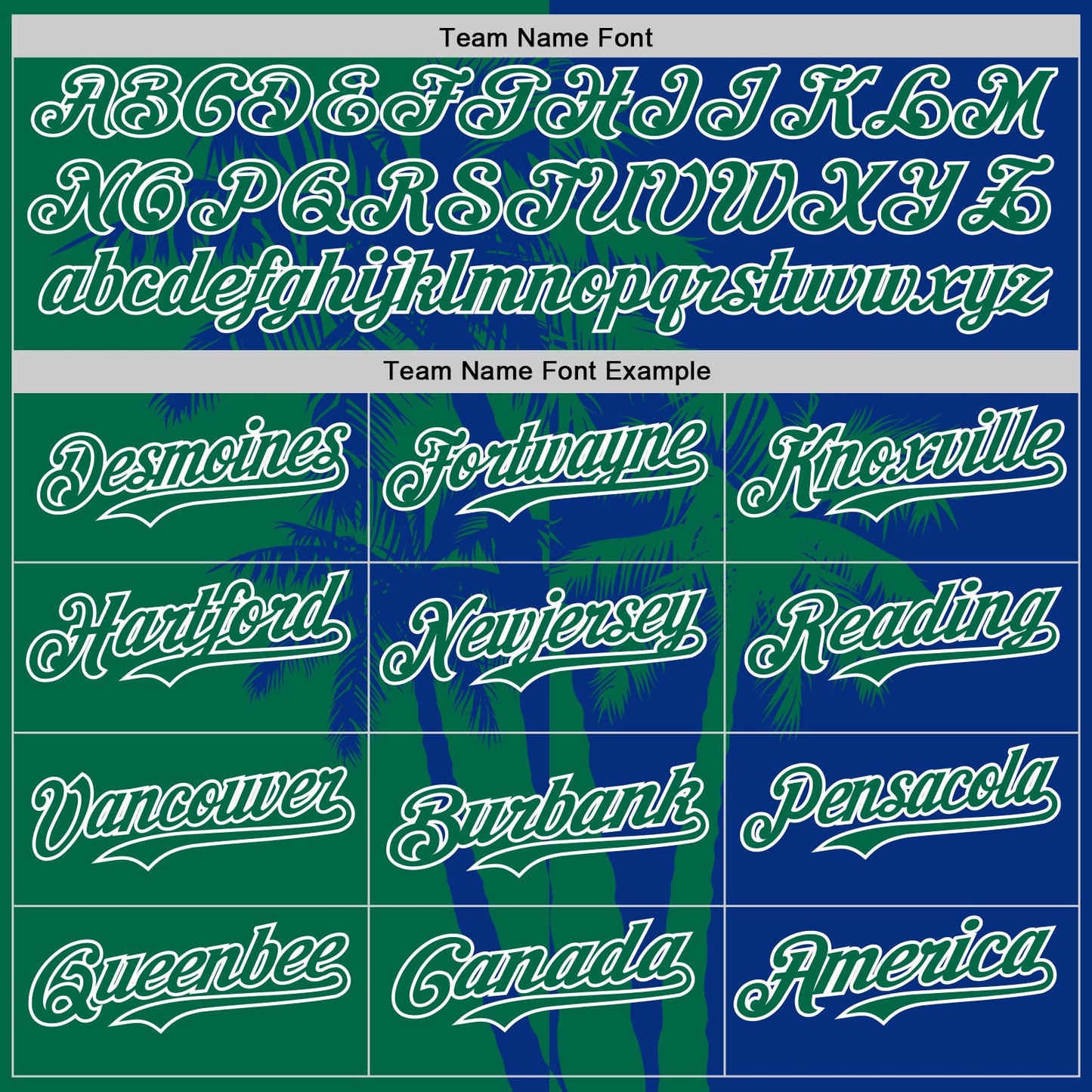 Custom Royal Kelly Green-White Hawaii Palm Trees Tropical Coconut Authentic Baseball Jersey view 4