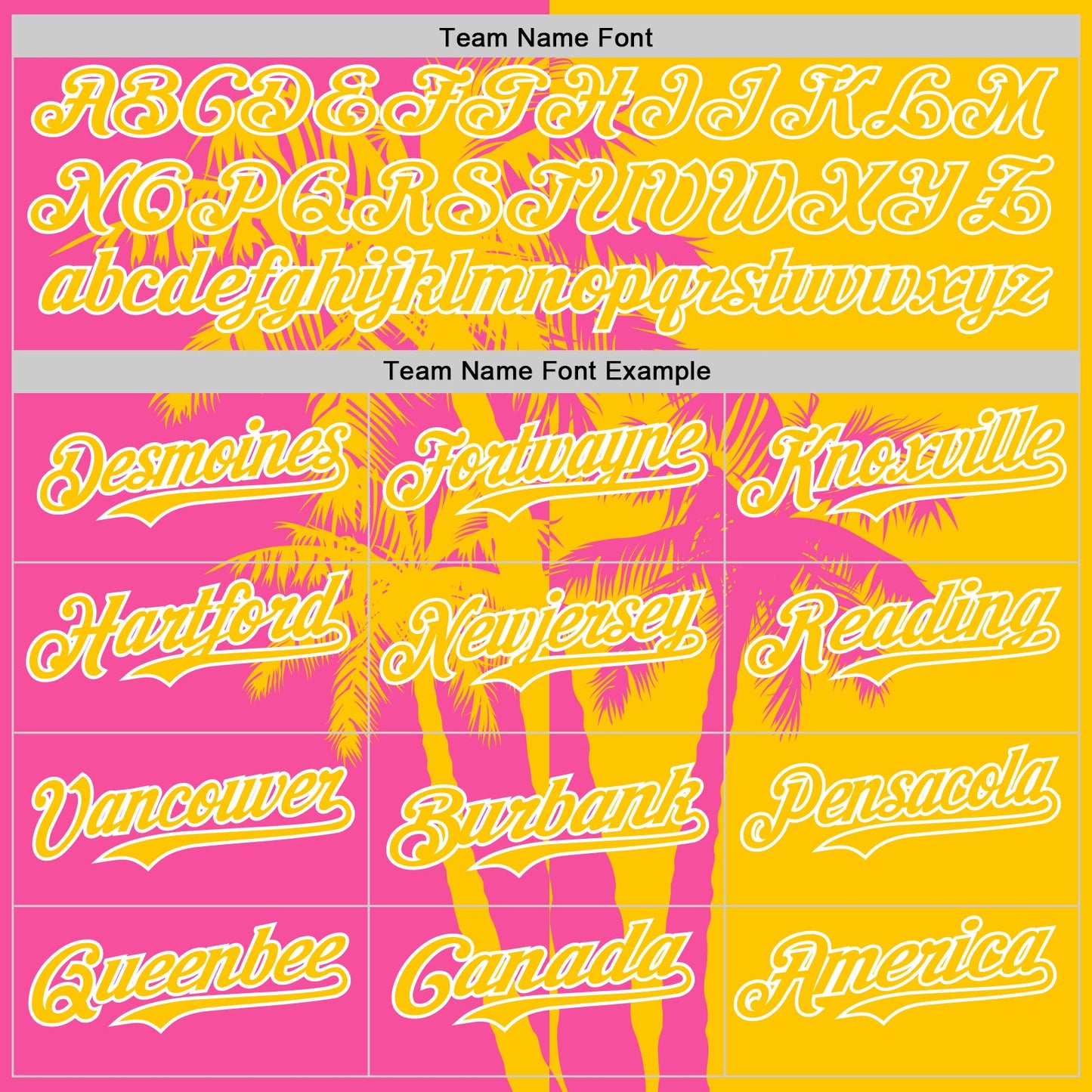 Custom Yellow Pink-White Hawaii Palm Trees Tropical Coconut Authentic Baseball Jersey view 4