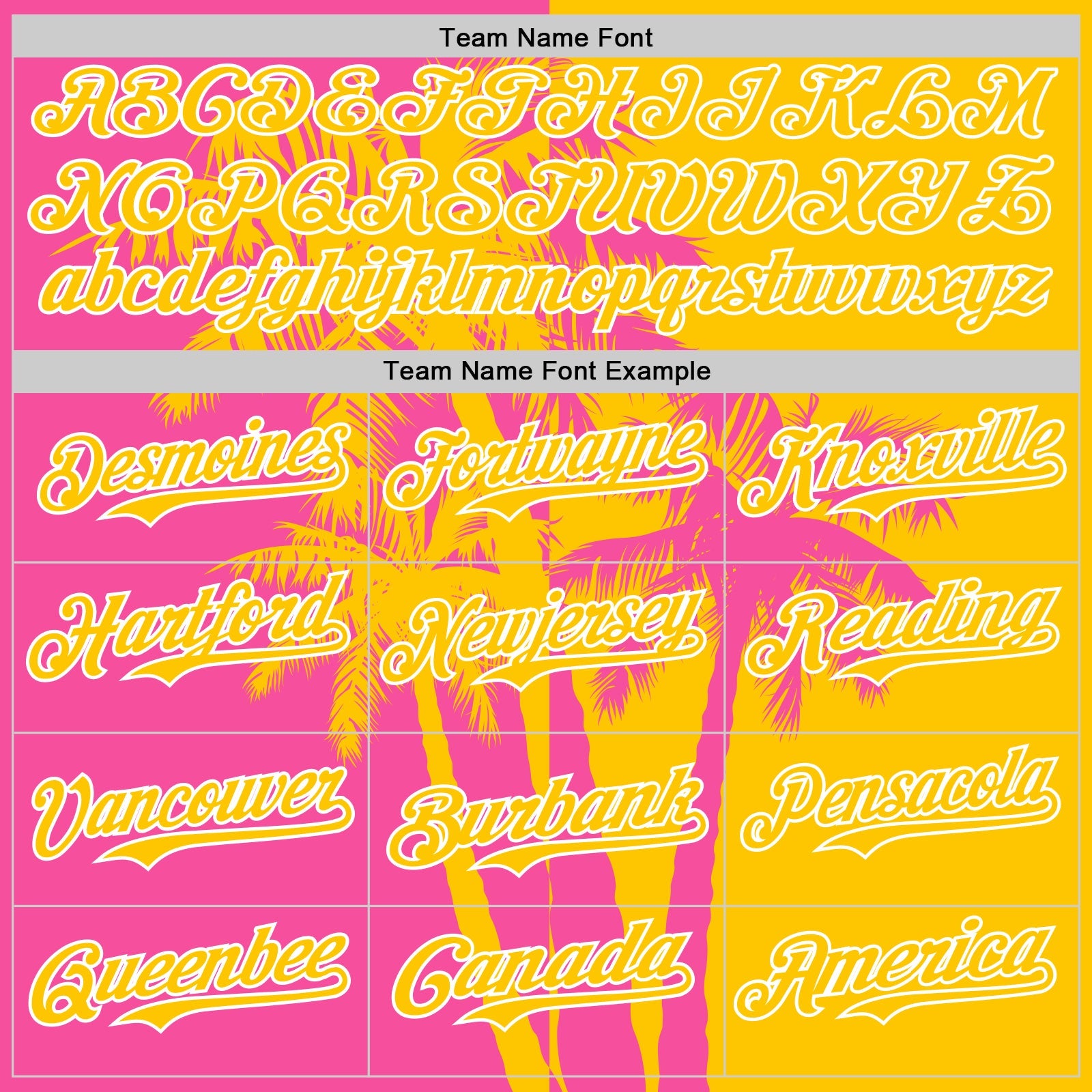 Custom Yellow Pink-White Hawaii Palm Trees Tropical Coconut Authentic Baseball Jersey view 4