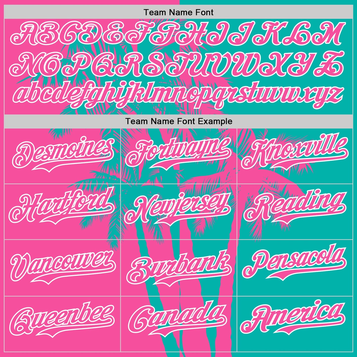 Custom Aqua Pink-White Hawaii Palm Trees Tropical Coconut Authentic Baseball Jersey view 4