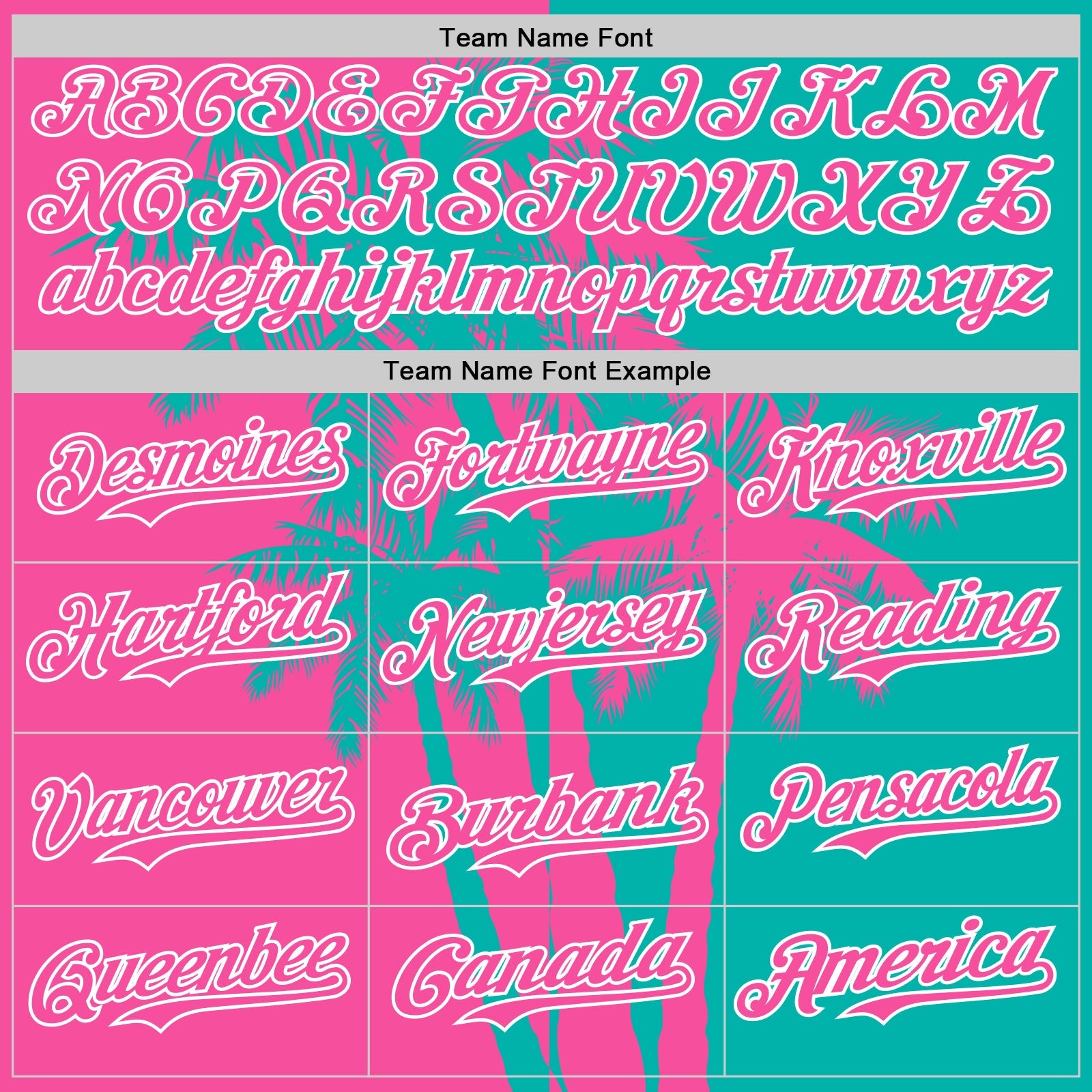 Custom Aqua Pink-White Hawaii Palm Trees Tropical Coconut Authentic Baseball Jersey view 4