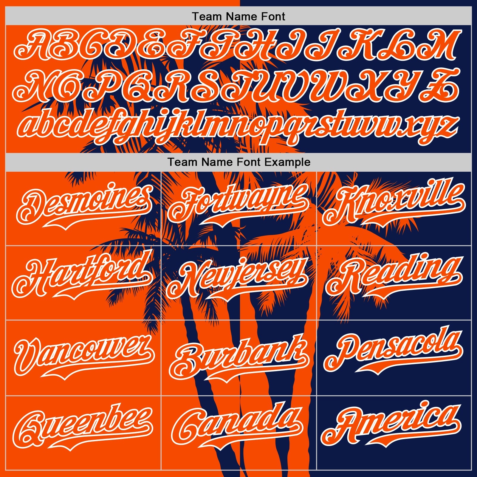 Custom Navy Orange-White Hawaii Palm Trees Tropical Coconut Authentic Baseball Jersey view 4