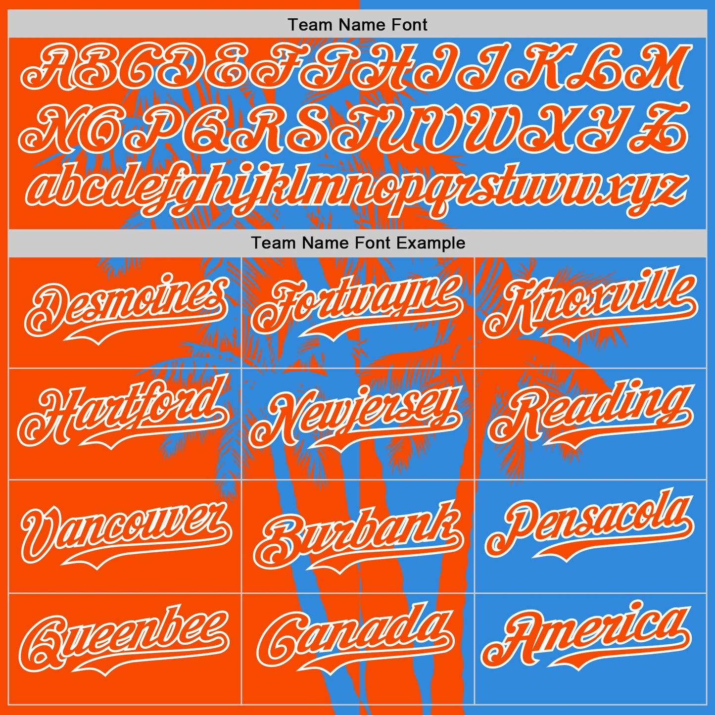 Custom Electric Blue Orange-White Hawaii Palm Trees Tropical Coconut Authentic Baseball Jersey view 4