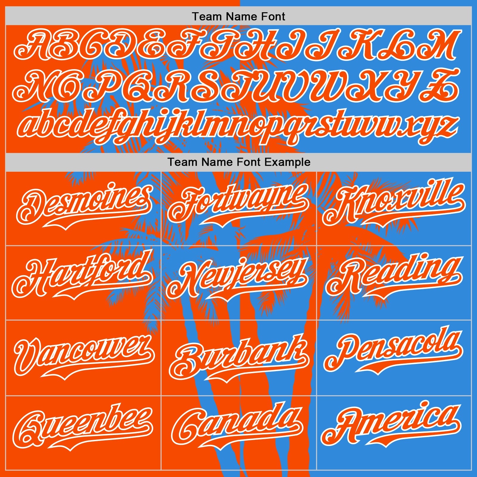 Custom Electric Blue Orange-White Hawaii Palm Trees Tropical Coconut Authentic Baseball Jersey view 4