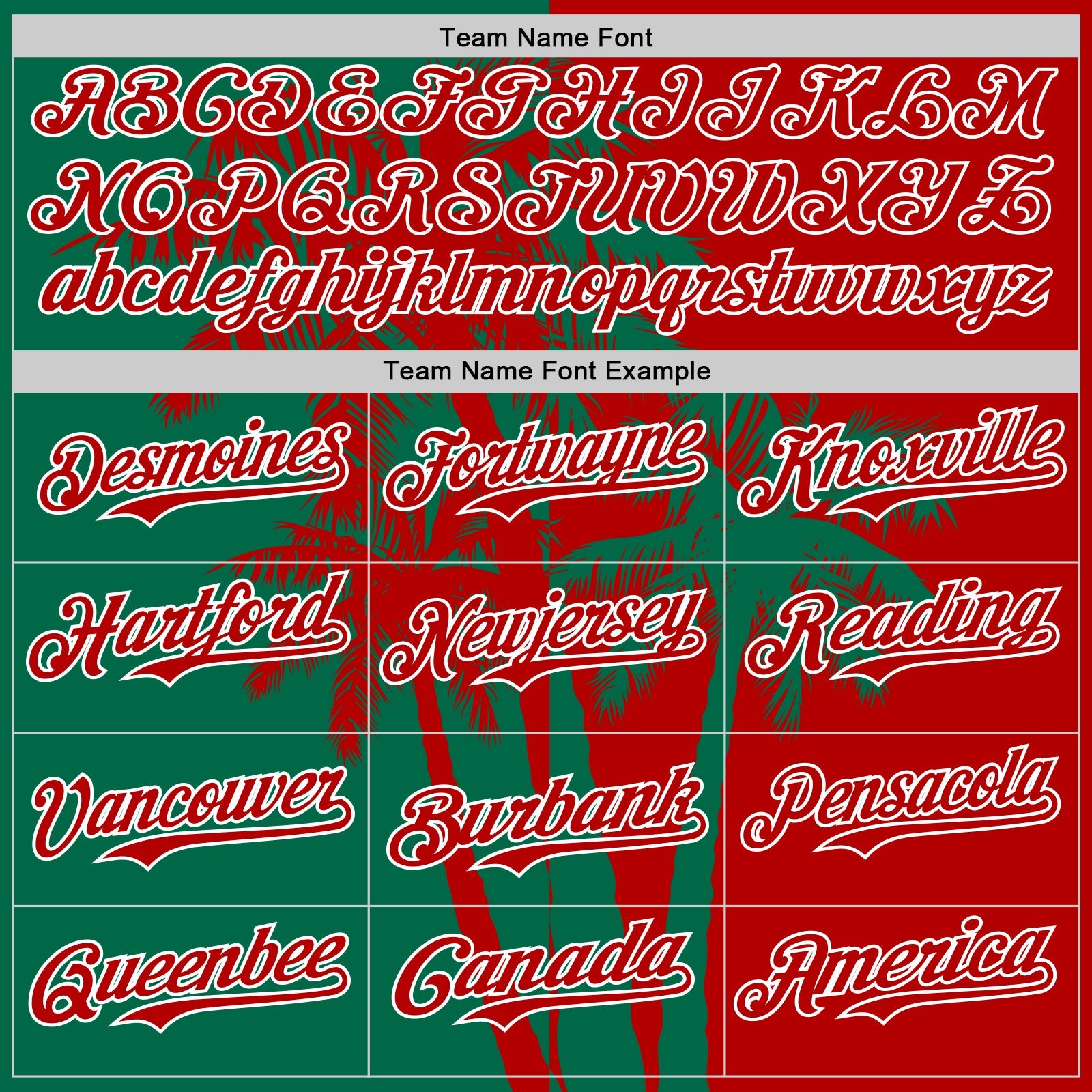 Custom Red Kelly Green-White Hawaii Palm Trees Tropical Coconut Authentic Baseball Jersey view 4