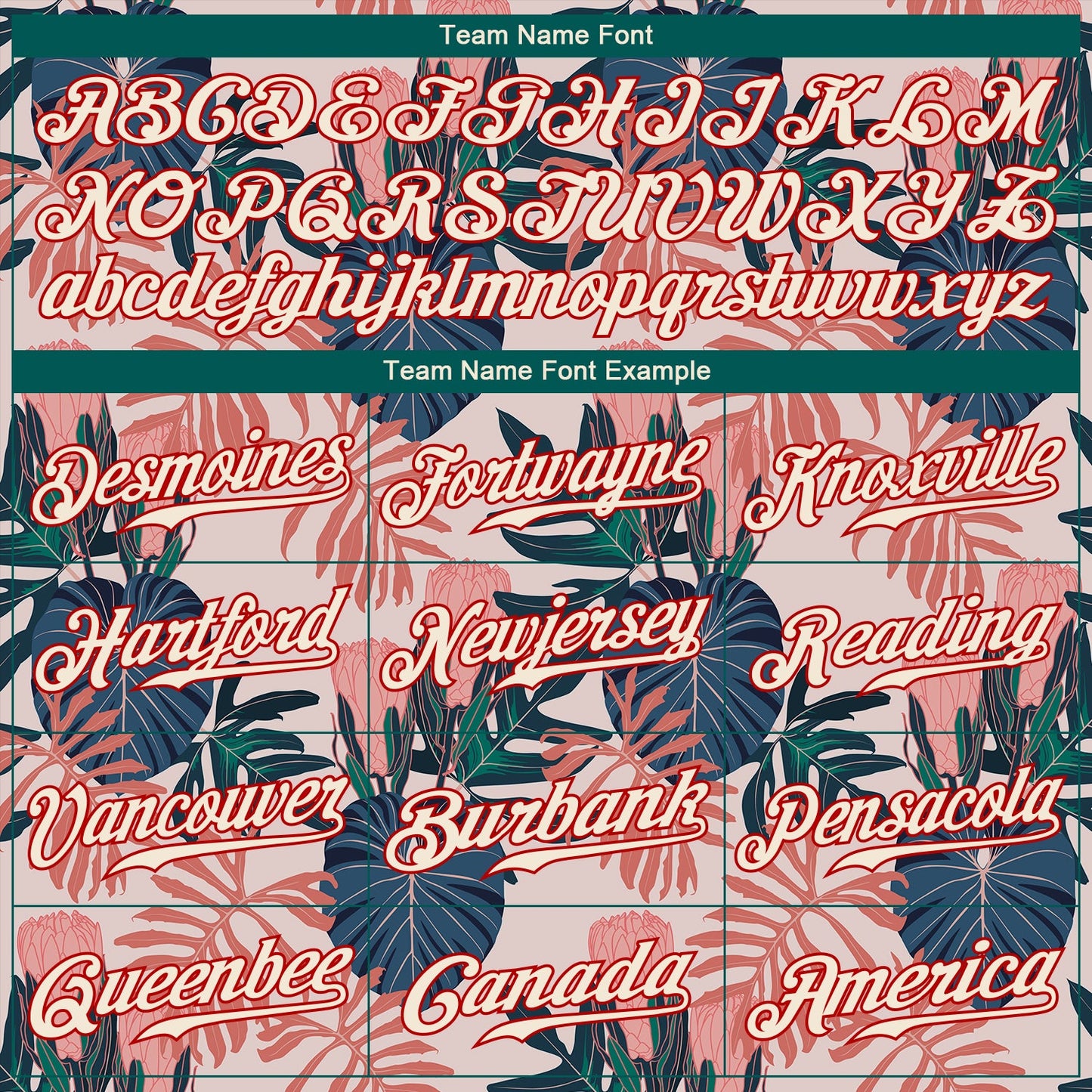 Custom Cream Red 3D Pattern Design Hawaii Palm Leaves And Flowers Authentic Baseball Jersey view 4