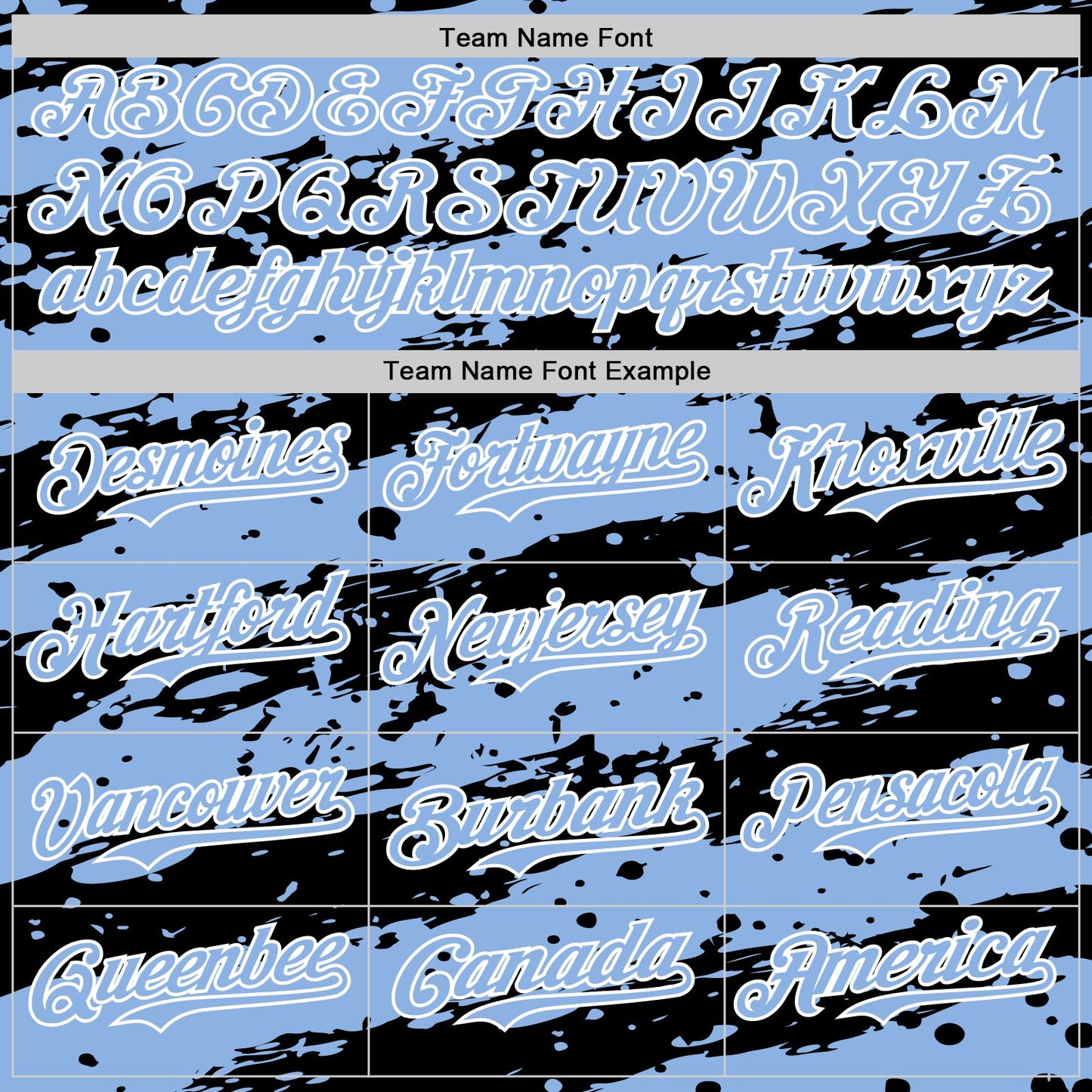 Custom Light Blue Black-White Paint Splash Stripe Authentic Baseball Jersey view 4