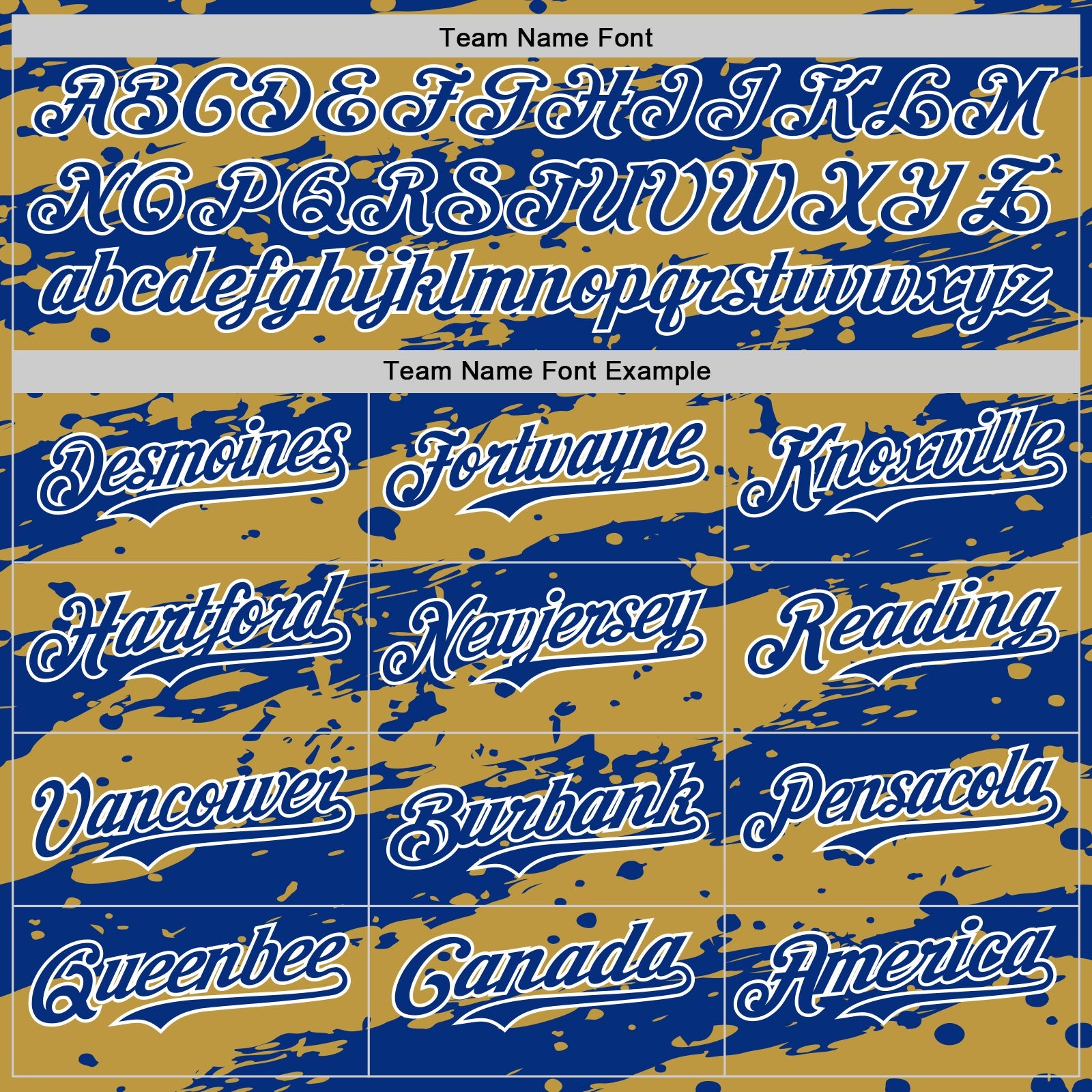 Custom Old Gold Royal-White Paint Splash Stripe Authentic Baseball Jersey view 4