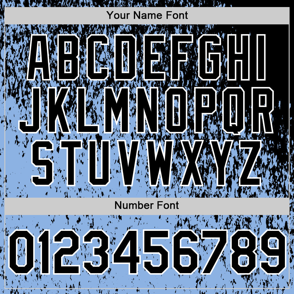 Custom Black Light Blue-White Abstract Fragment Splatter Authentic Baseball Jersey view 5
