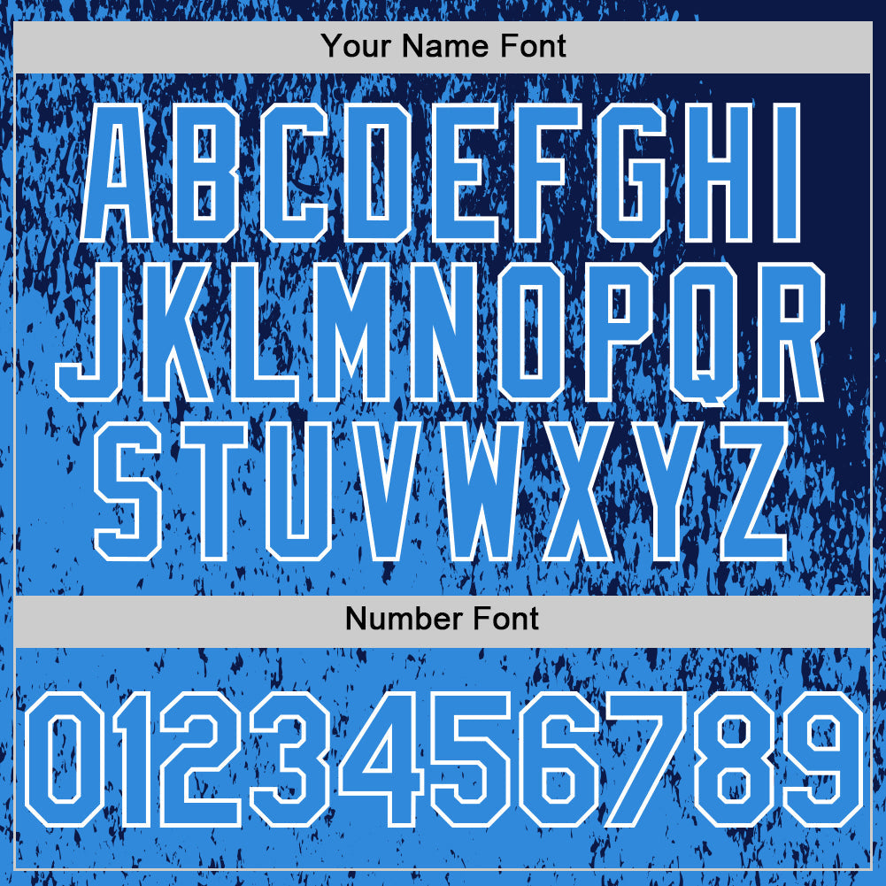Custom Navy Electric Blue-White Abstract Fragment Splatter Authentic Baseball Jersey view 5