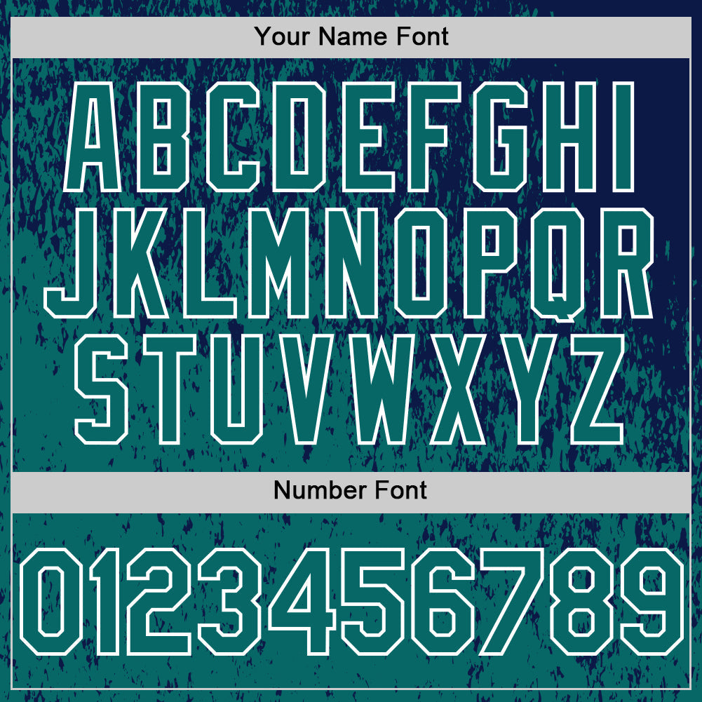 Custom Navy Teal-White Abstract Fragment Splatter Authentic Baseball Jersey view 5