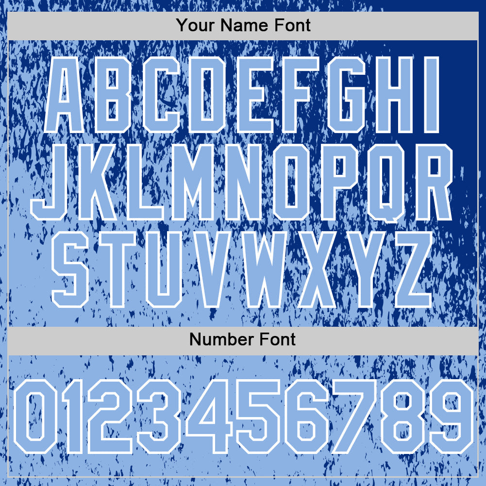 Custom Royal Light Blue-White Abstract Fragment Splatter Authentic Baseball Jersey view 5