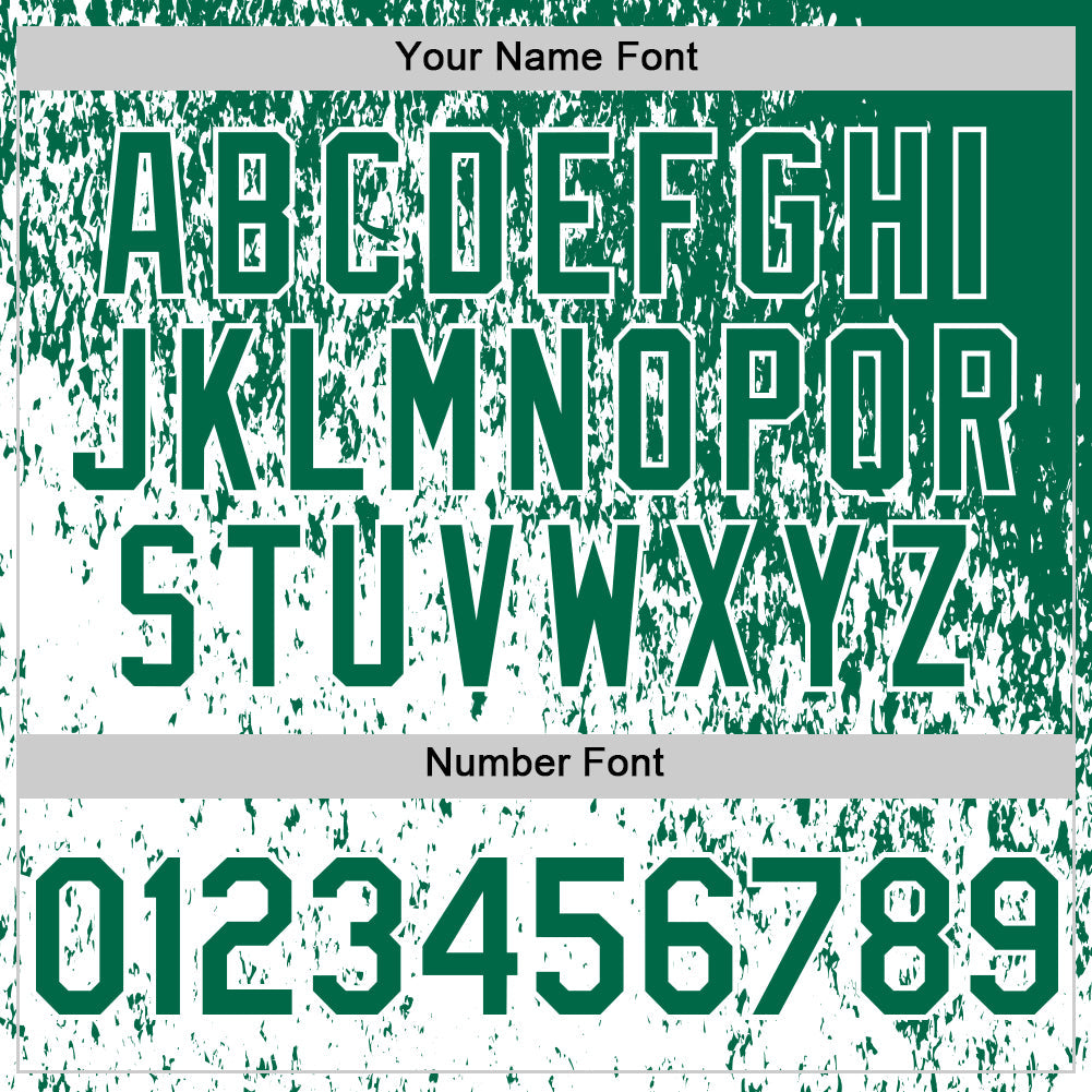 Custom Kelly Green White Abstract Fragment Splatter Authentic Baseball Jersey view 5