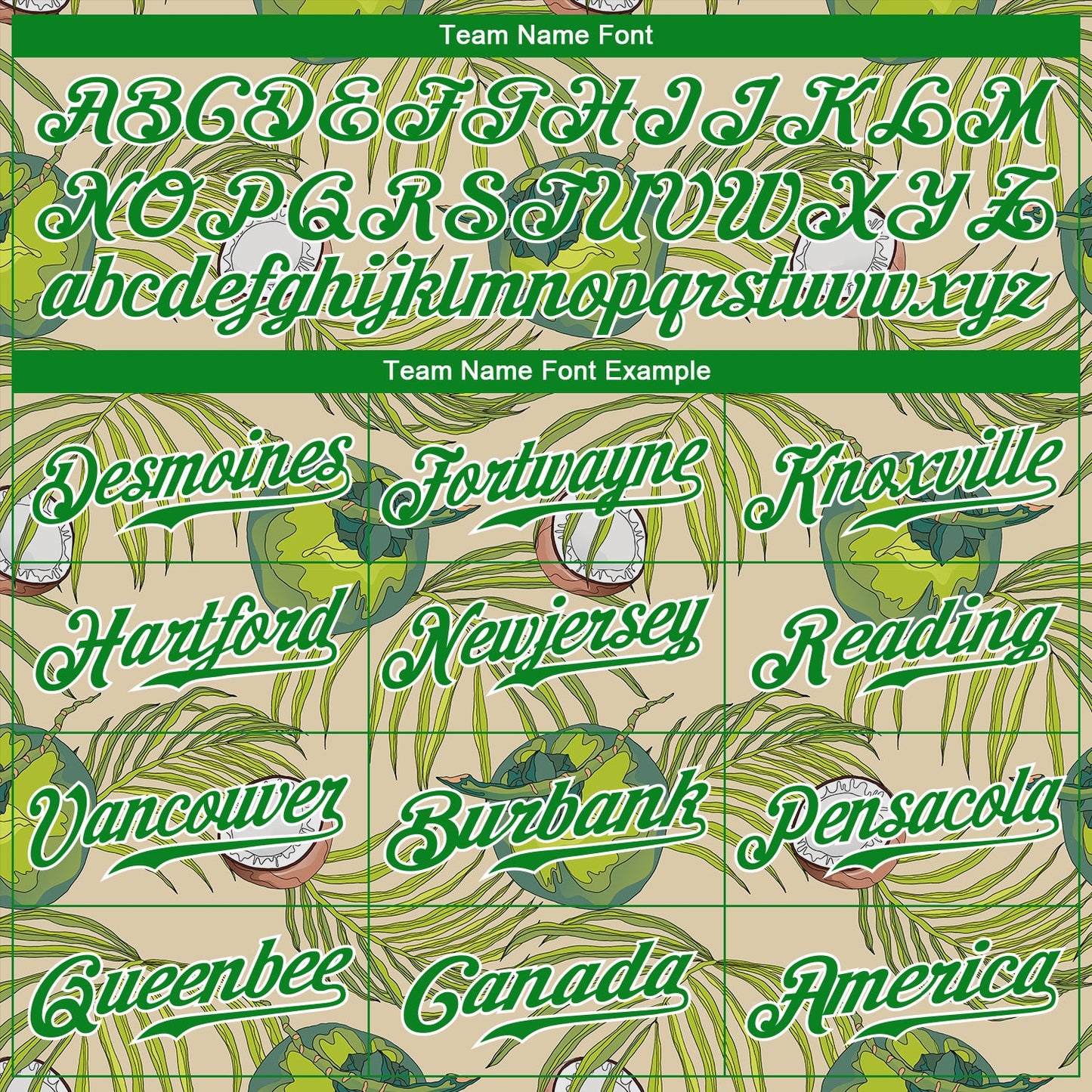 Custom Cream Grass Green-White 3D Pattern Design Coconuts And Leaves Authentic Baseball Jersey view 4