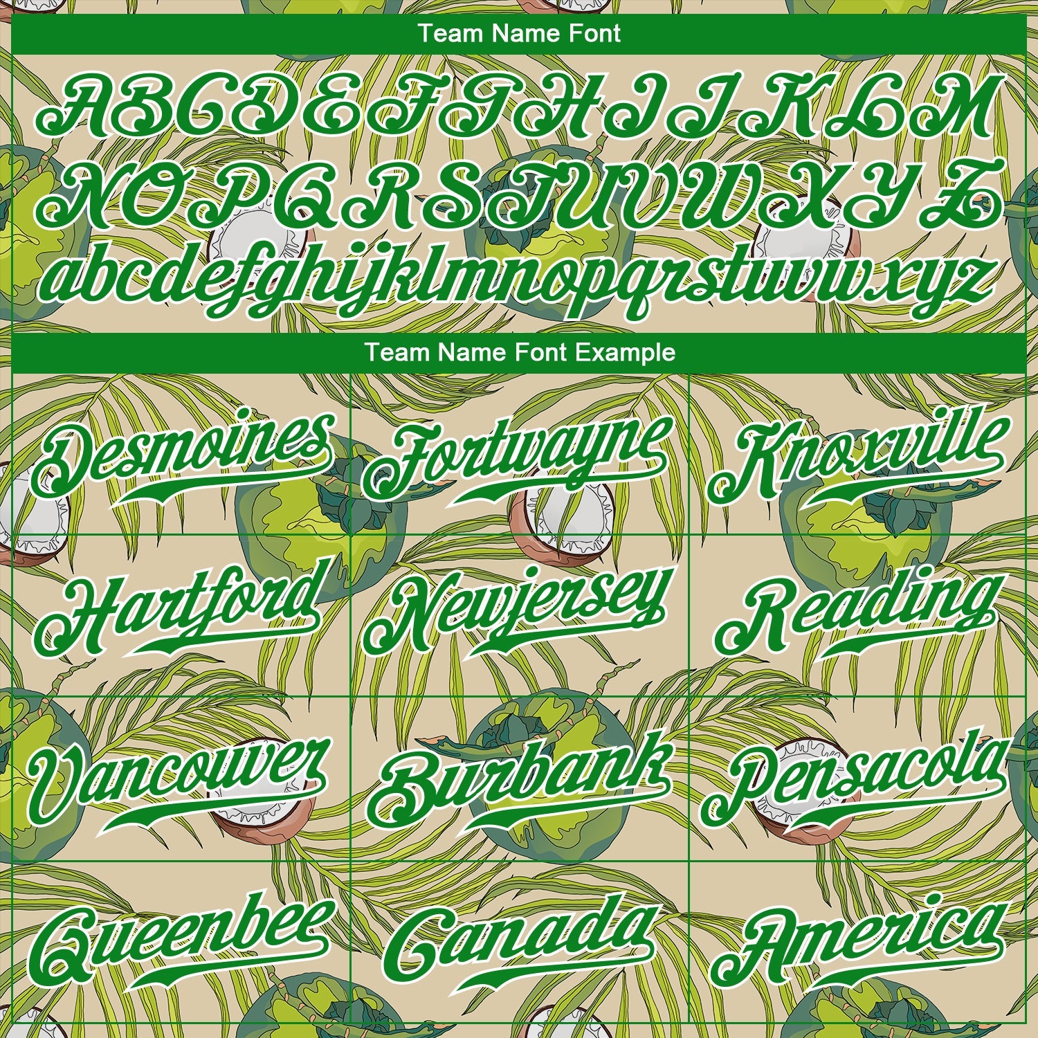 Custom Cream Grass Green-White 3D Pattern Design Coconuts And Leaves Authentic Baseball Jersey view 4