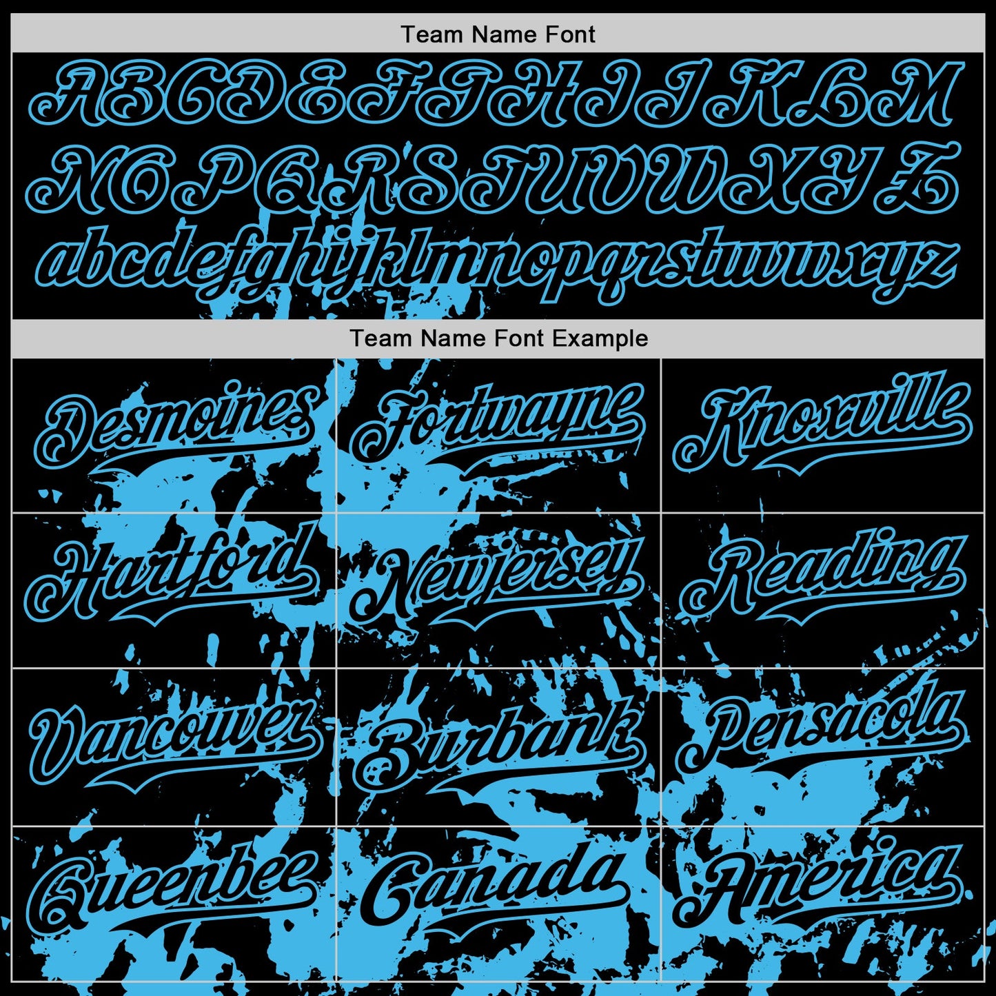 Custom Black Sky Blue Splatter Authentic Baseball Jersey view 4