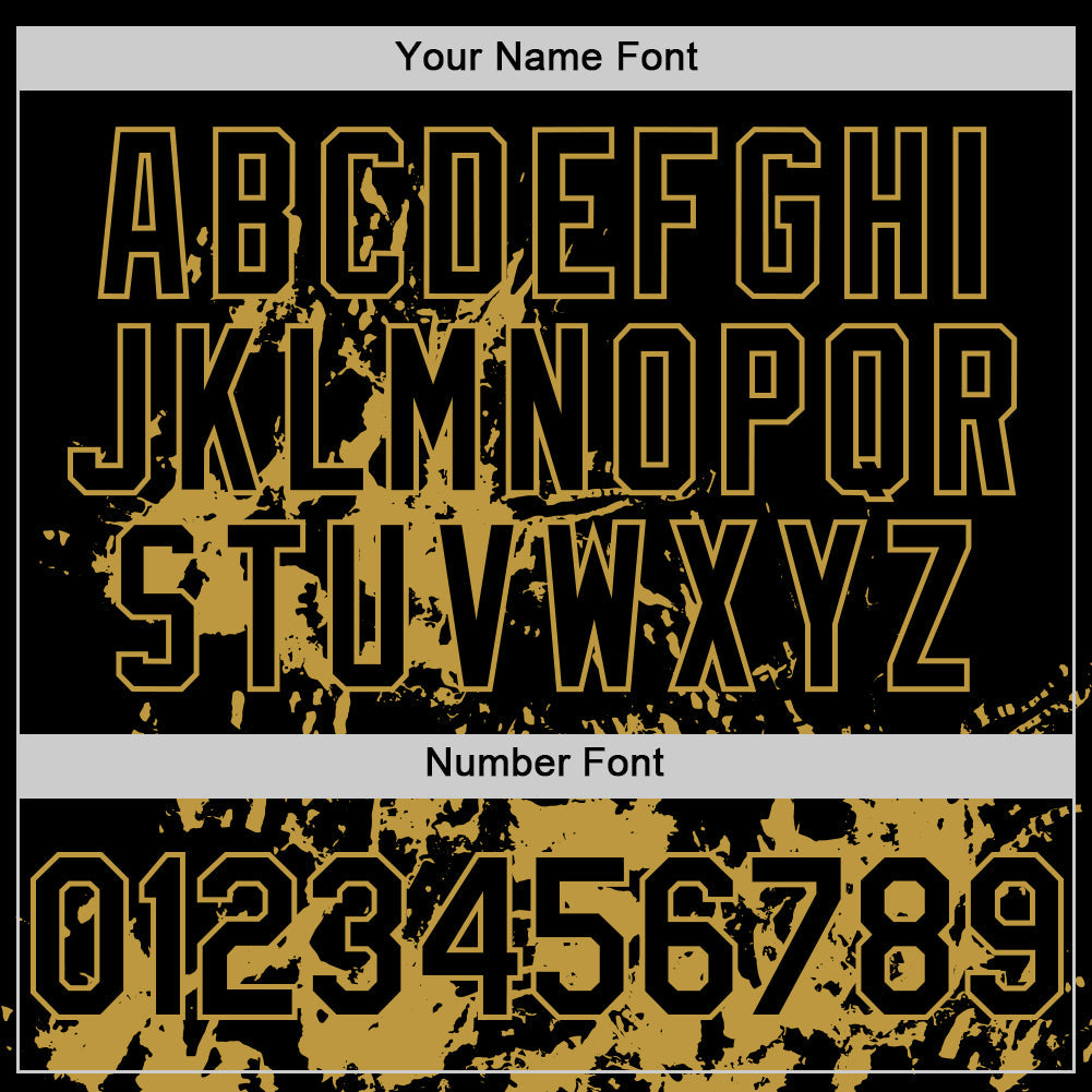 Custom Black Old Gold Splatter Authentic Baseball Jersey view 5