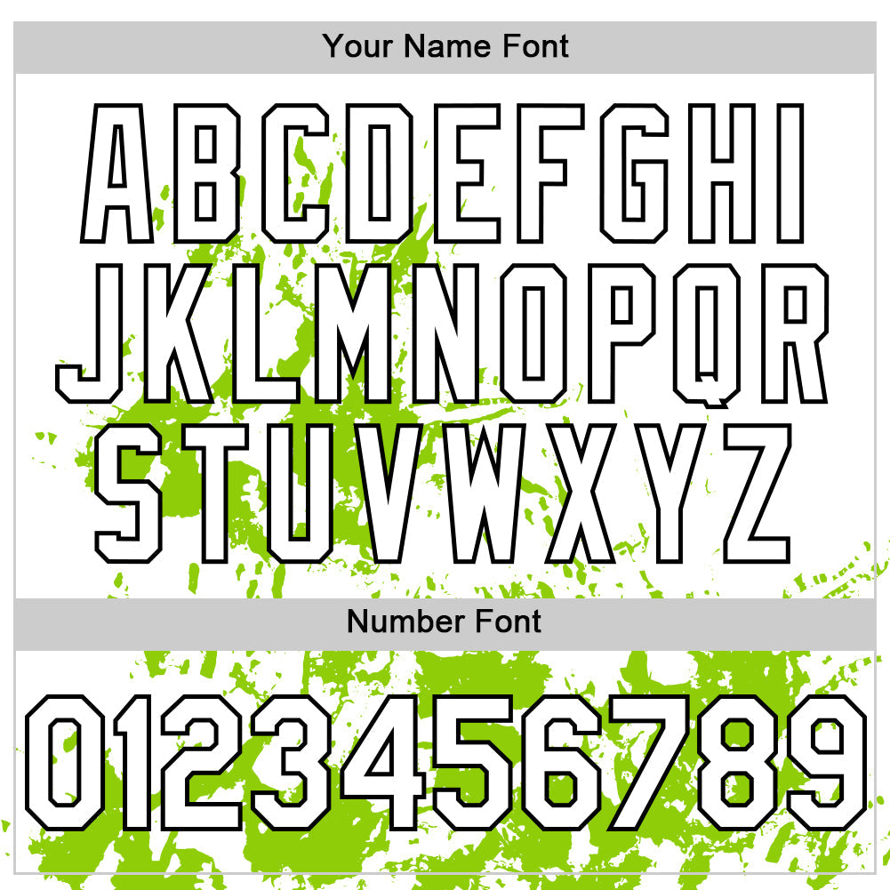 Custom White Black-Neon Green Splatter Authentic Baseball Jersey view 5