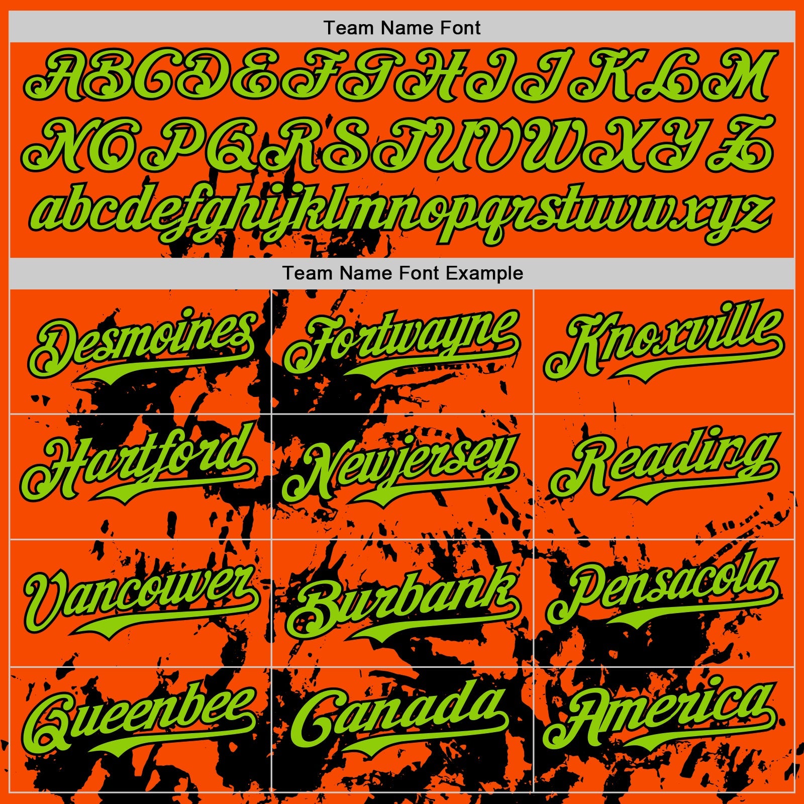 Custom Orange Neon Green-Black Splatter Authentic Baseball Jersey view 4